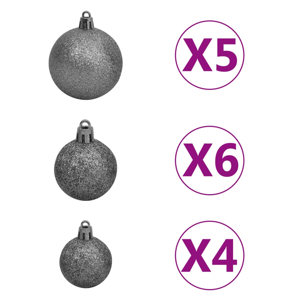 vidaXL Arbre de Noël artificiel pré-éclairé/boules argenté 150 cm PET