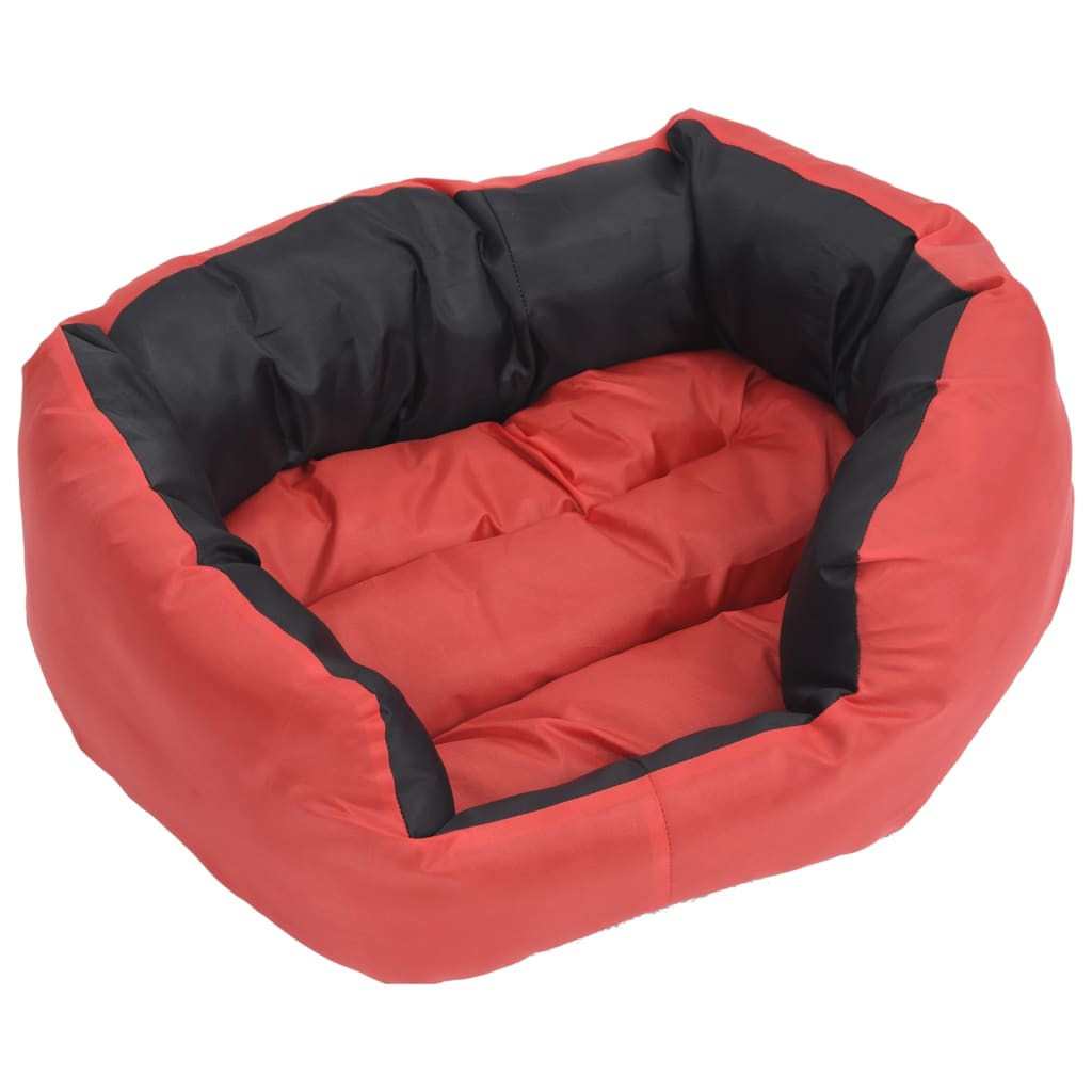 vidaXL Coussin réversible lavable pour chien Rouge et noir 65x50x20 cm