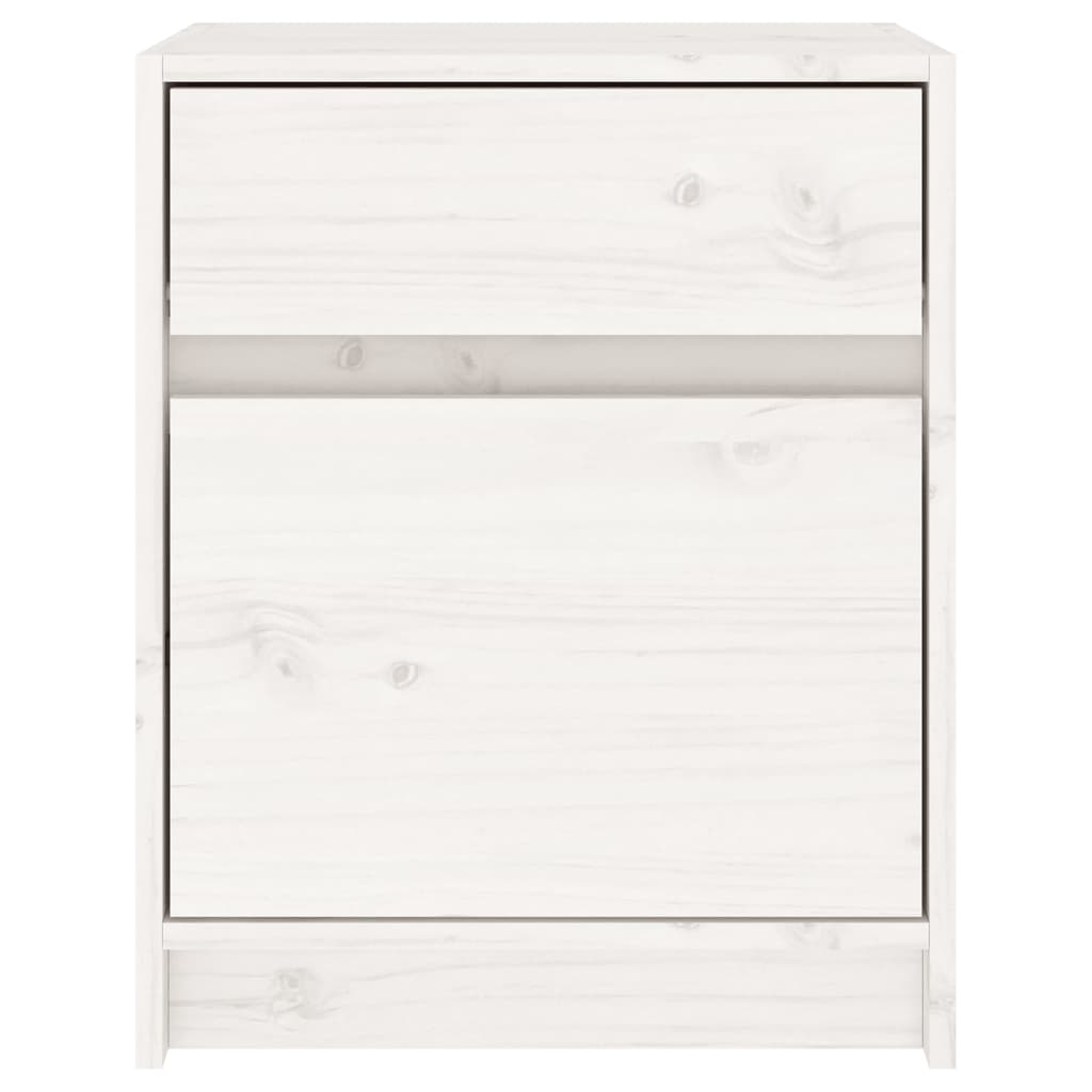vidaXL Tables de chevet 2 pcs Blanc 40x31x50 cm Bois de pin massif