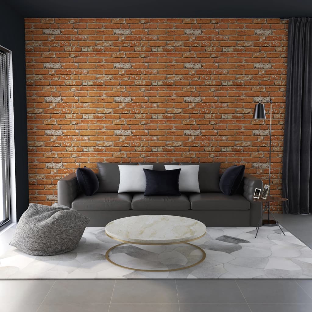 vidaXL Panneaux muraux 3D design de brique marron clair 11 pcs EPS