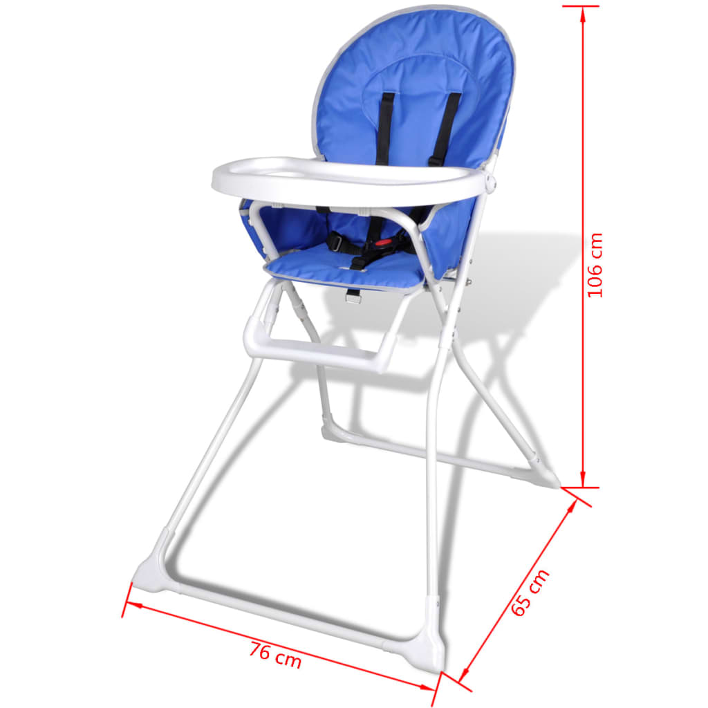 Chaise haute de bébé bleue