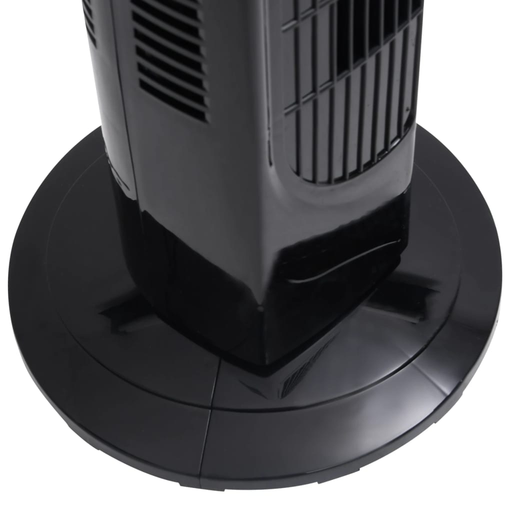 vidaXL Ventilateur tour avec télécommande et minuterie Φ24x80 cm Noir