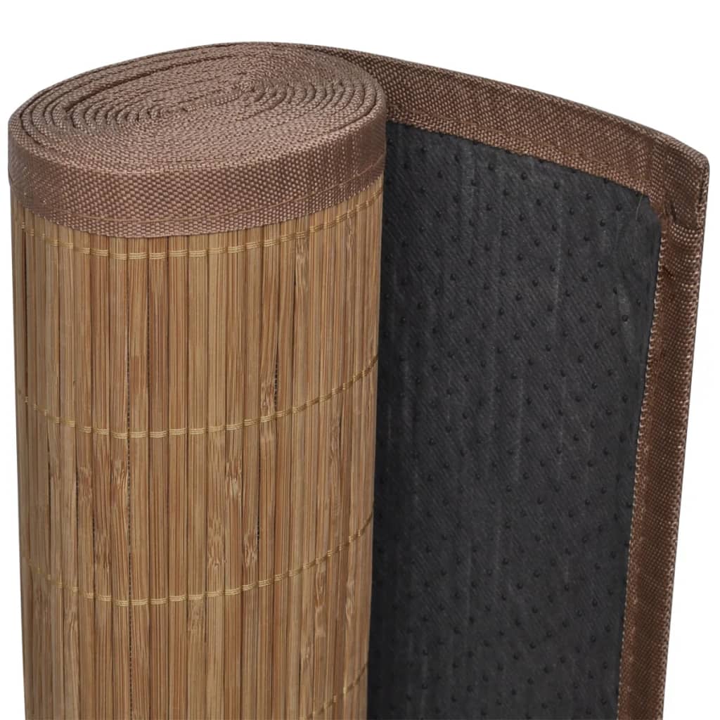 vidaXL Tapis en bambou marron à latte rectangulaire 120 x 180 cm
