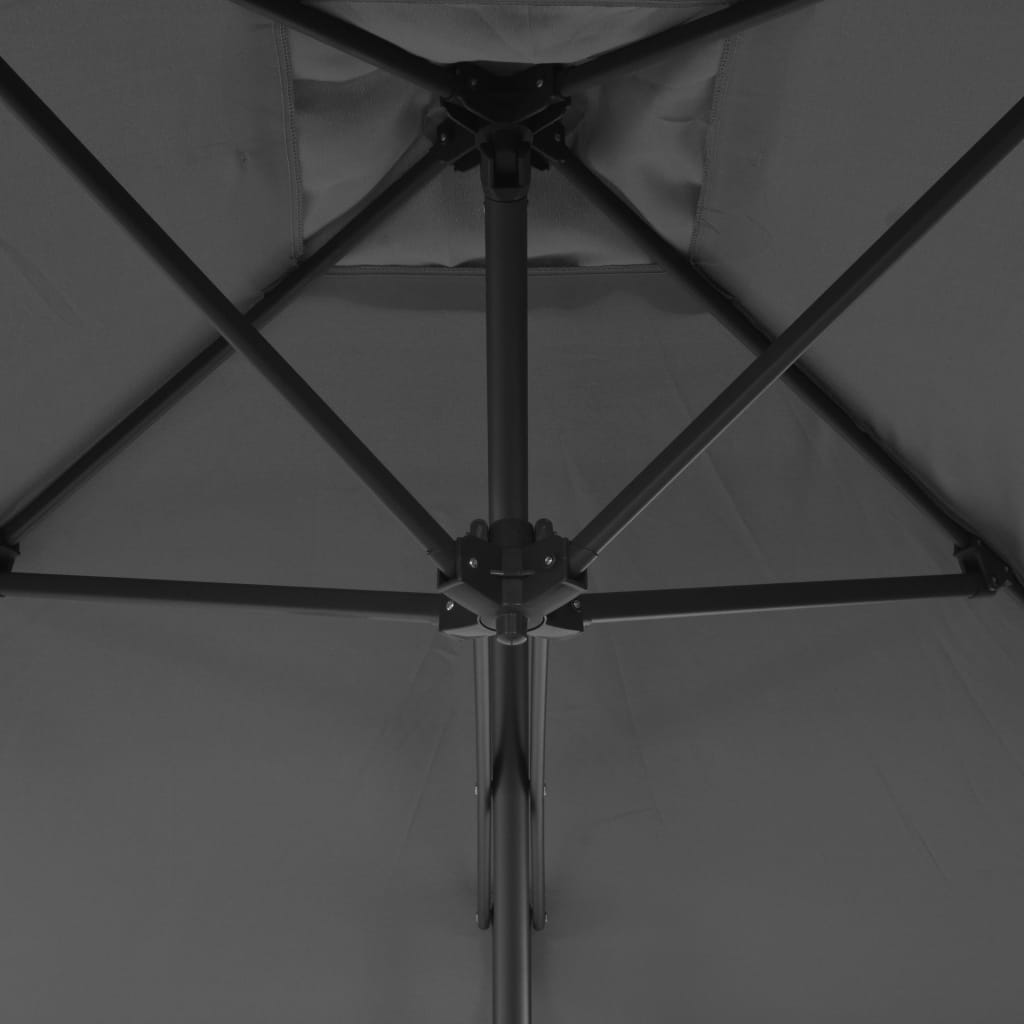 vidaXL Parasol d'extérieur avec mât en acier 250 x 250 cm Anthracite