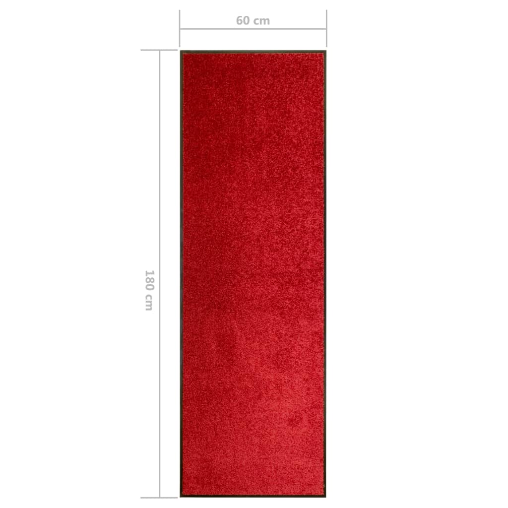 vidaXL Paillasson lavable Rouge 60x180 cm