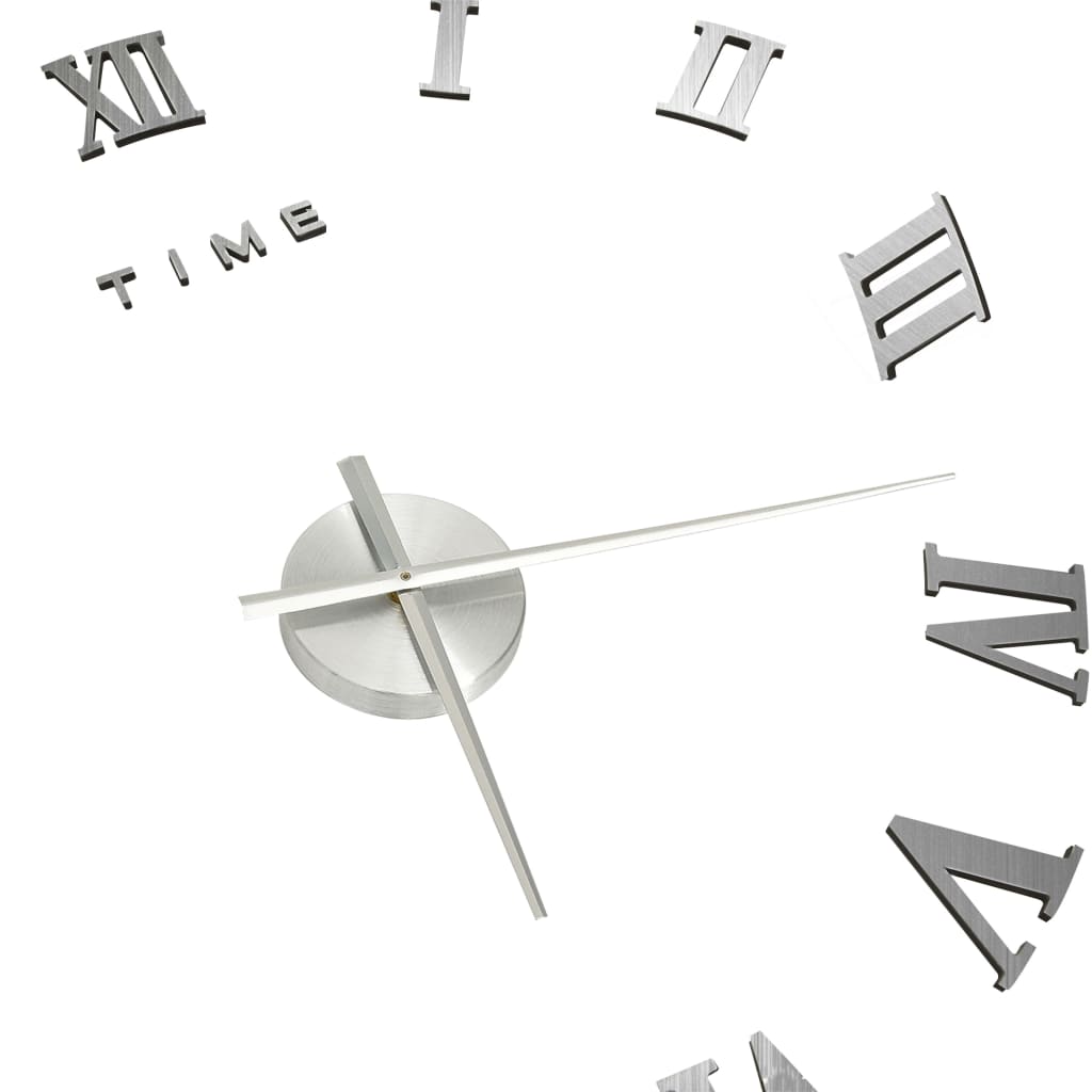 vidaXL Horloge murale 3D Design moderne Argenté 100 cm XXL