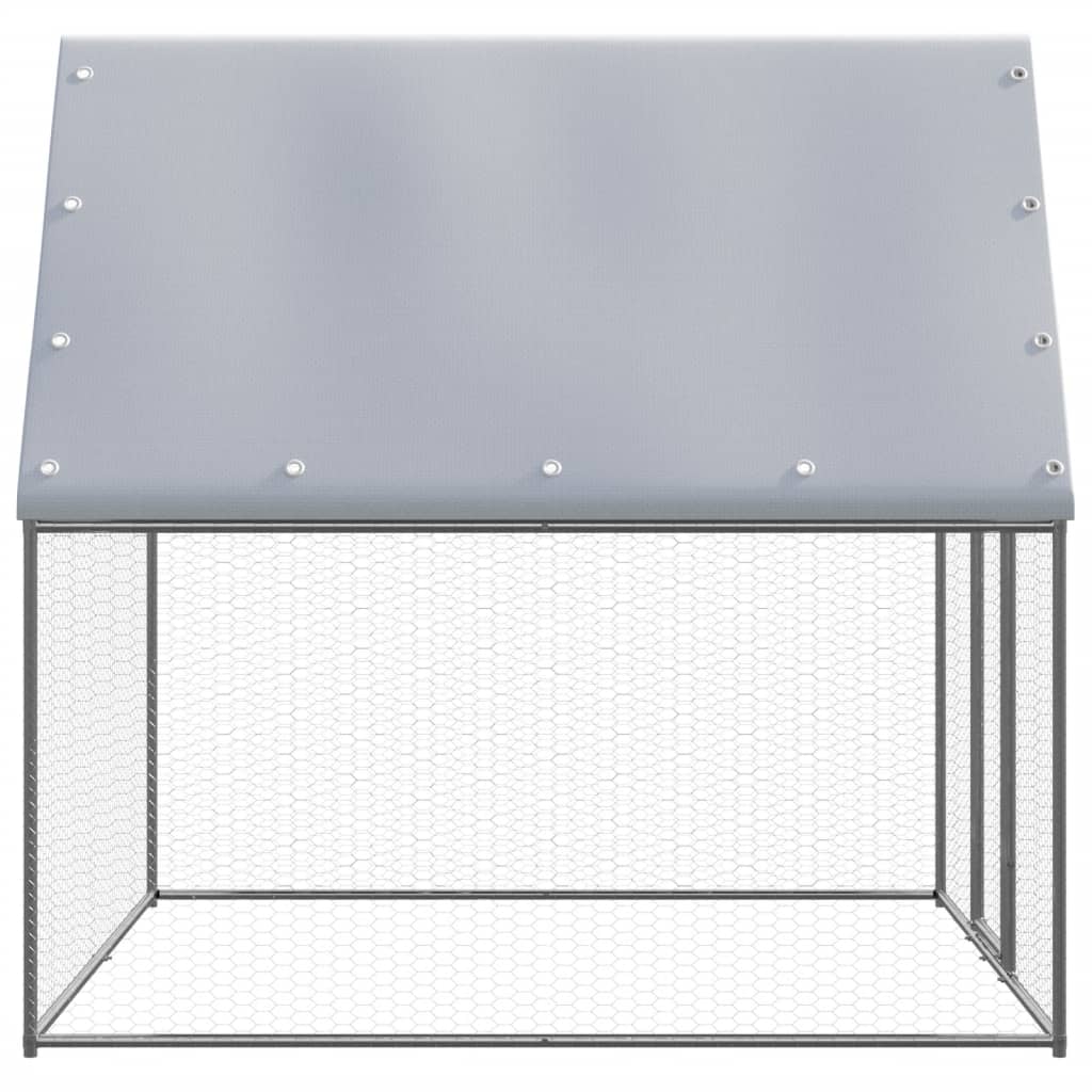 vidaXL Poulailler argenté et gris 2x2x2 m acier galvanisé