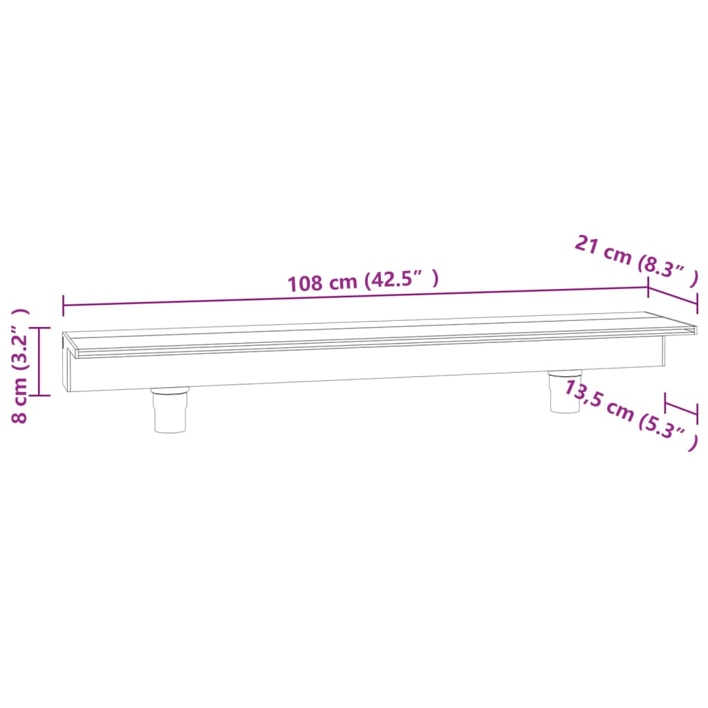 vidaXL Déversoir pour cascade avec LED RVB Acrylique 108 cm