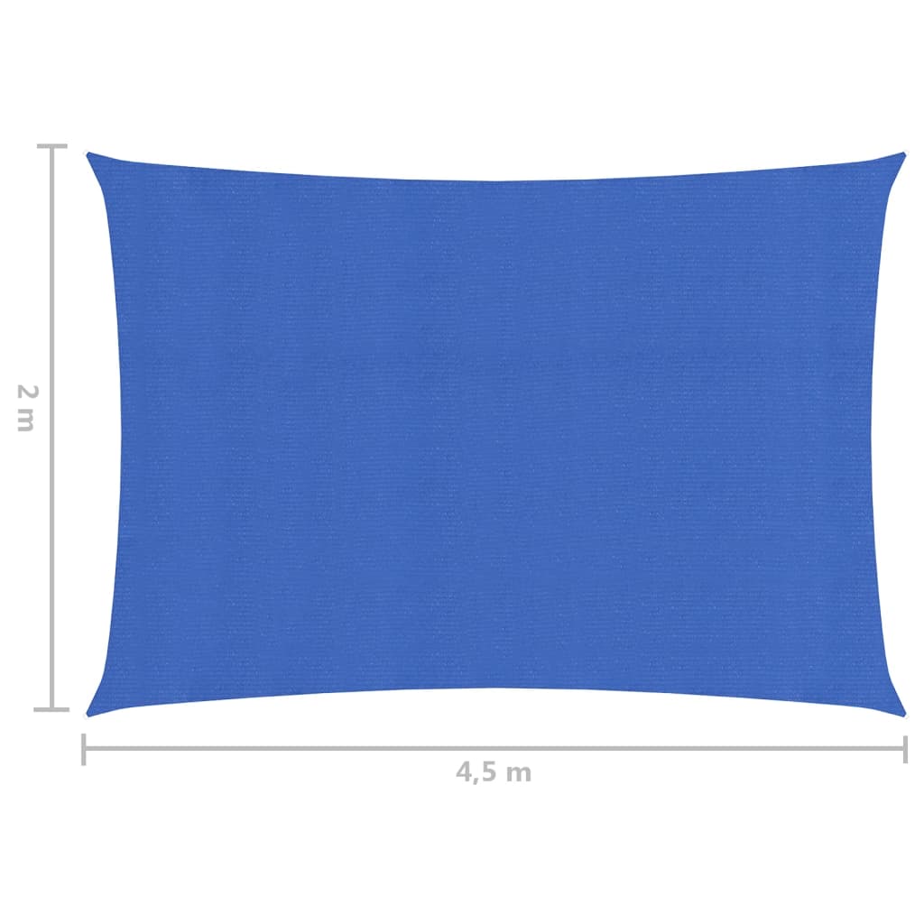 vidaXL Voile d'ombrage 160 g/m² Bleu 2x4,5 m PEHD
