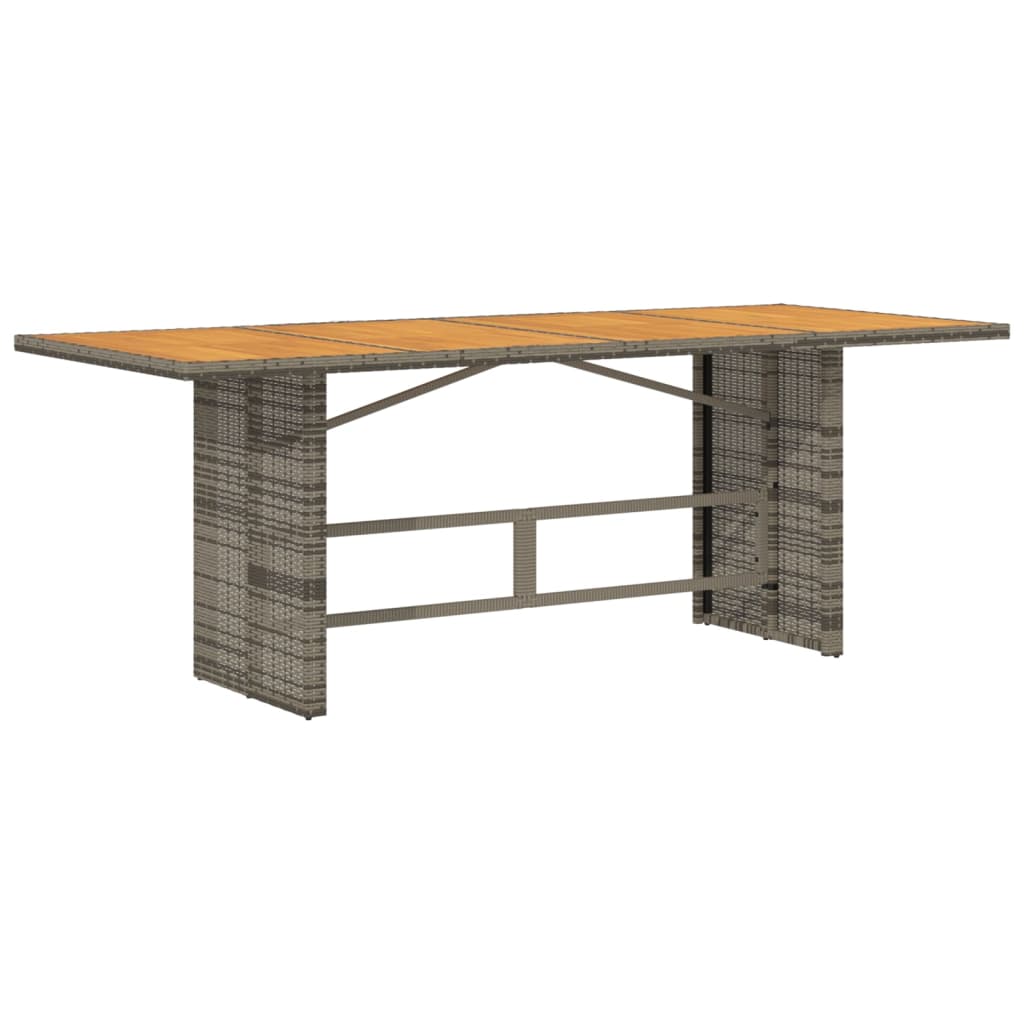 vidaXL Table de jardin avec dessus en bois d'acacia gris 190x80x74 cm
