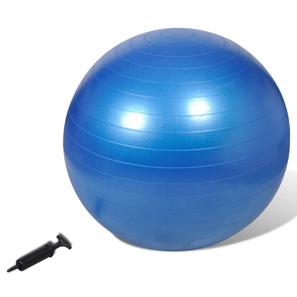 Ballon de gymnastique avec pompe en bleu 85 cm