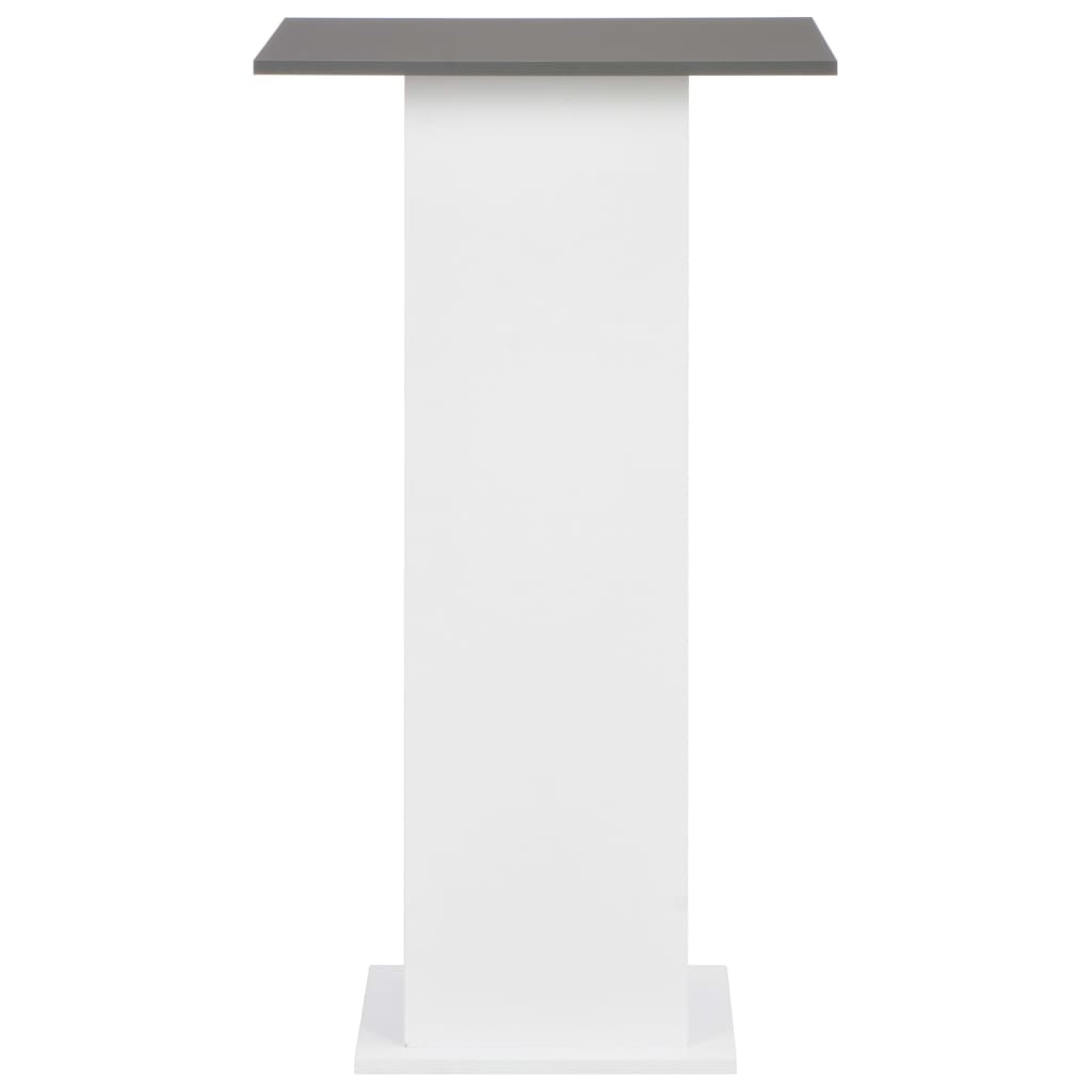 vidaXL Table de bar Blanc et gris anthracite 60x60x110 cm