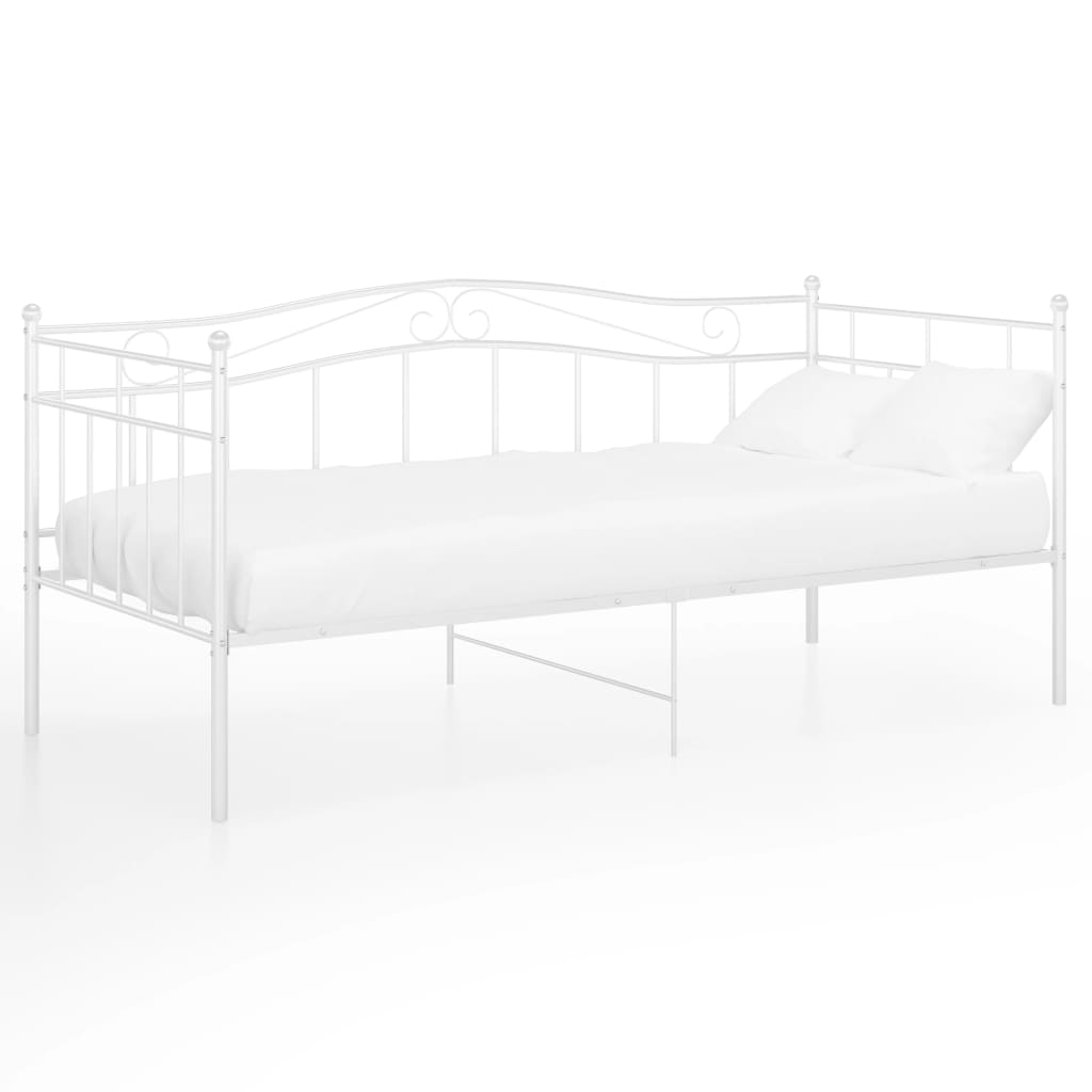 vidaXL Cadre de canapé-lit blanc métal 90x200 cm