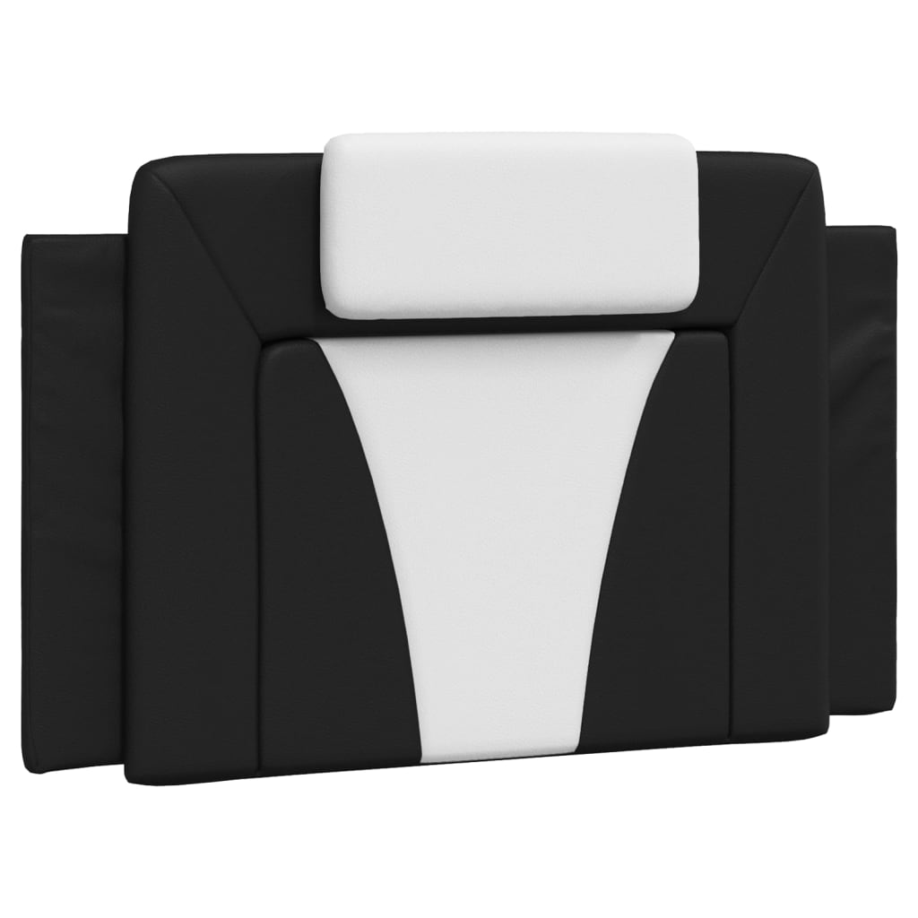vidaXL Coussin de tête de lit noir et blanc 80 cm similicuir
