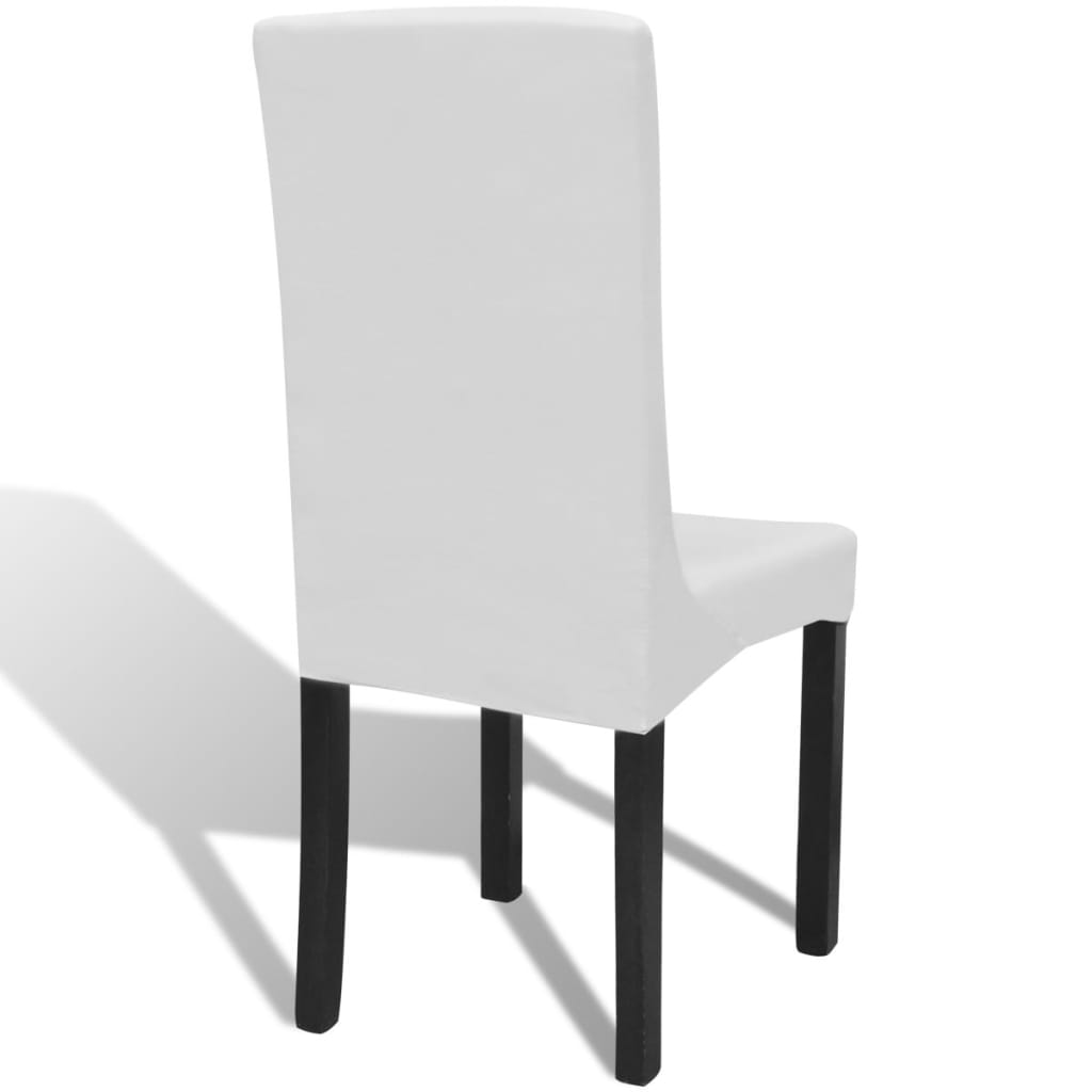vidaXL Housse de chaise droite extensible 4 pcs blanc