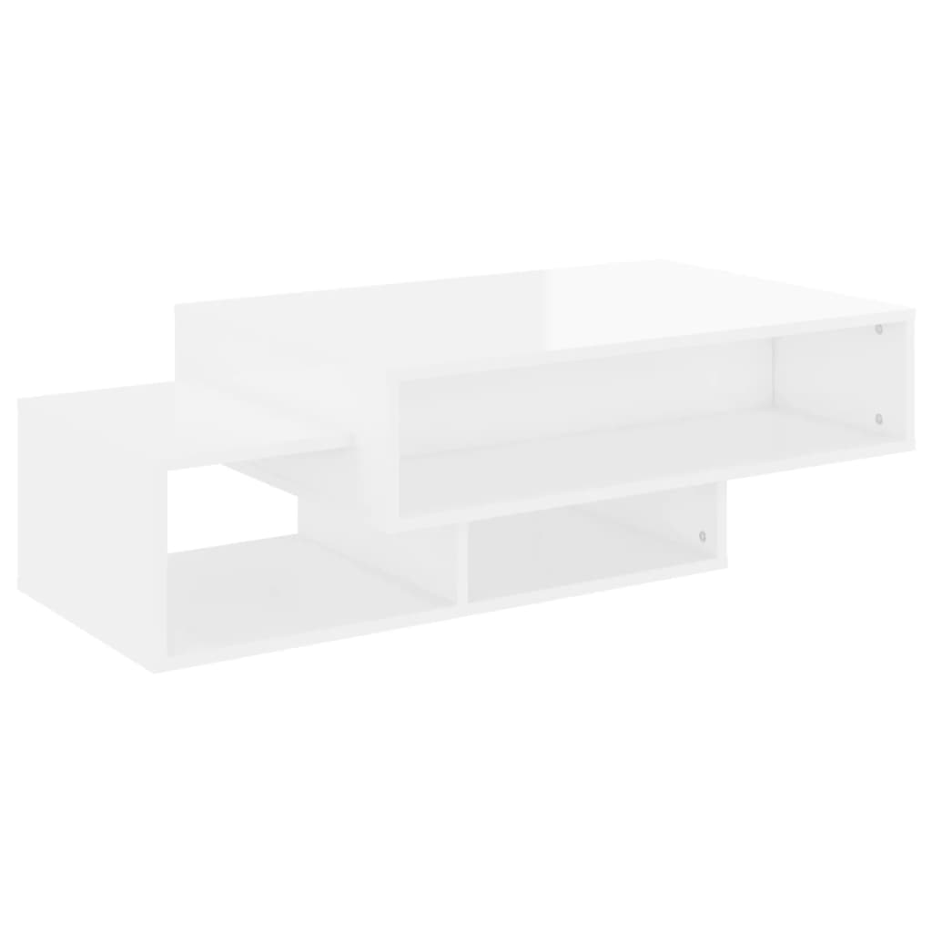 vidaXL Table basse Blanc brillant 105x55x32 cm Aggloméré