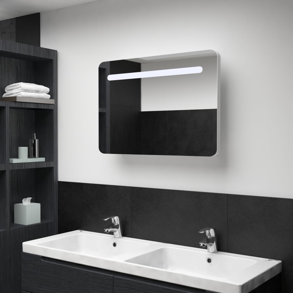 vidaXL Armoire de salle de bain à miroir LED 80x9,5x55 cm