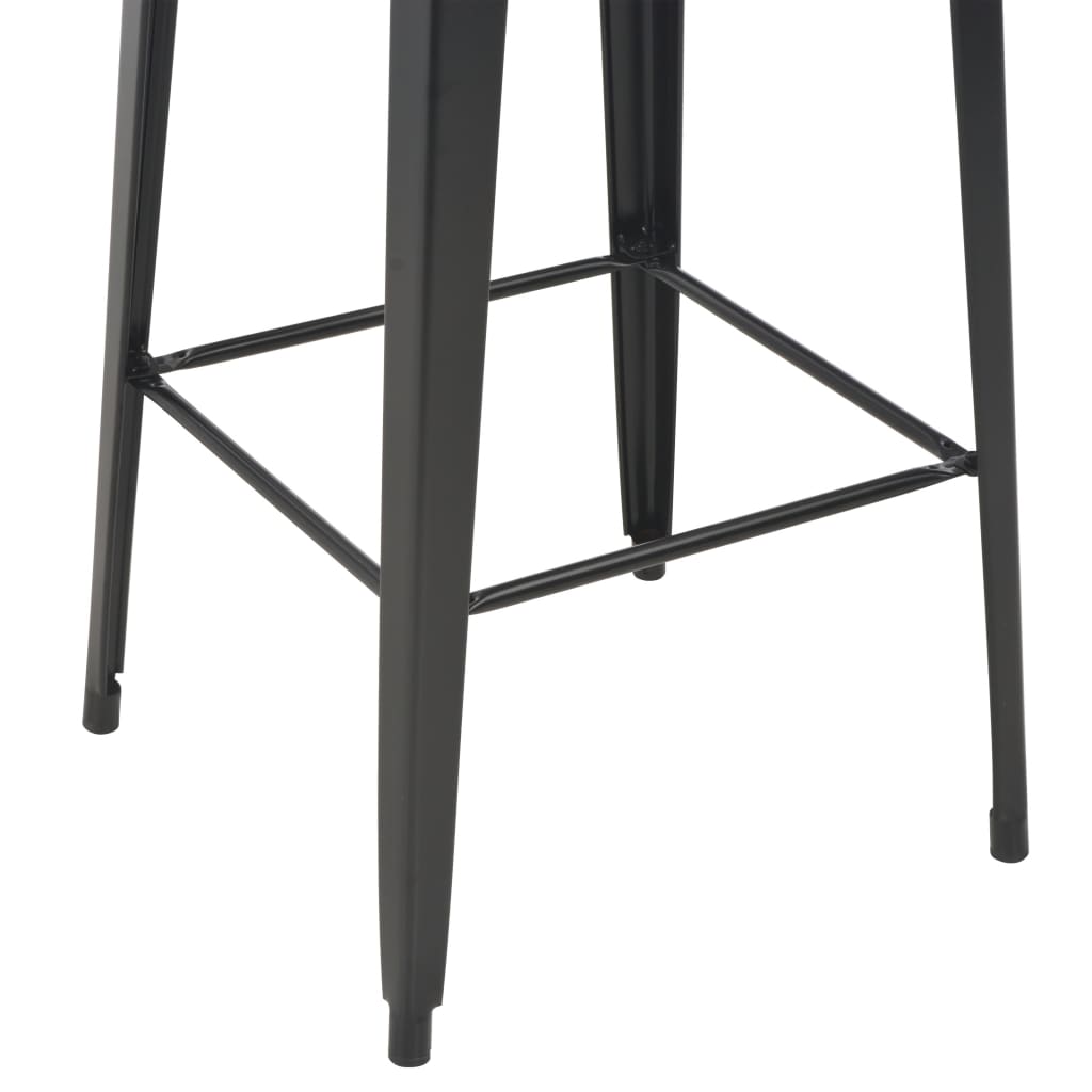 vidaXL Table de bar Noir 60x60x108 cm Pinède et acier