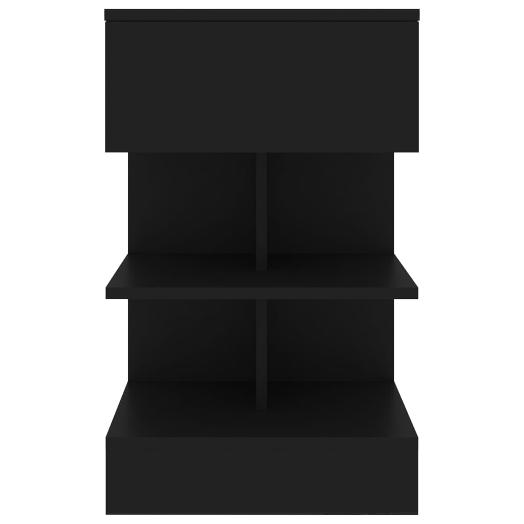 vidaXL Tables de chevet 2 pcs Noir 40x35x65 cm