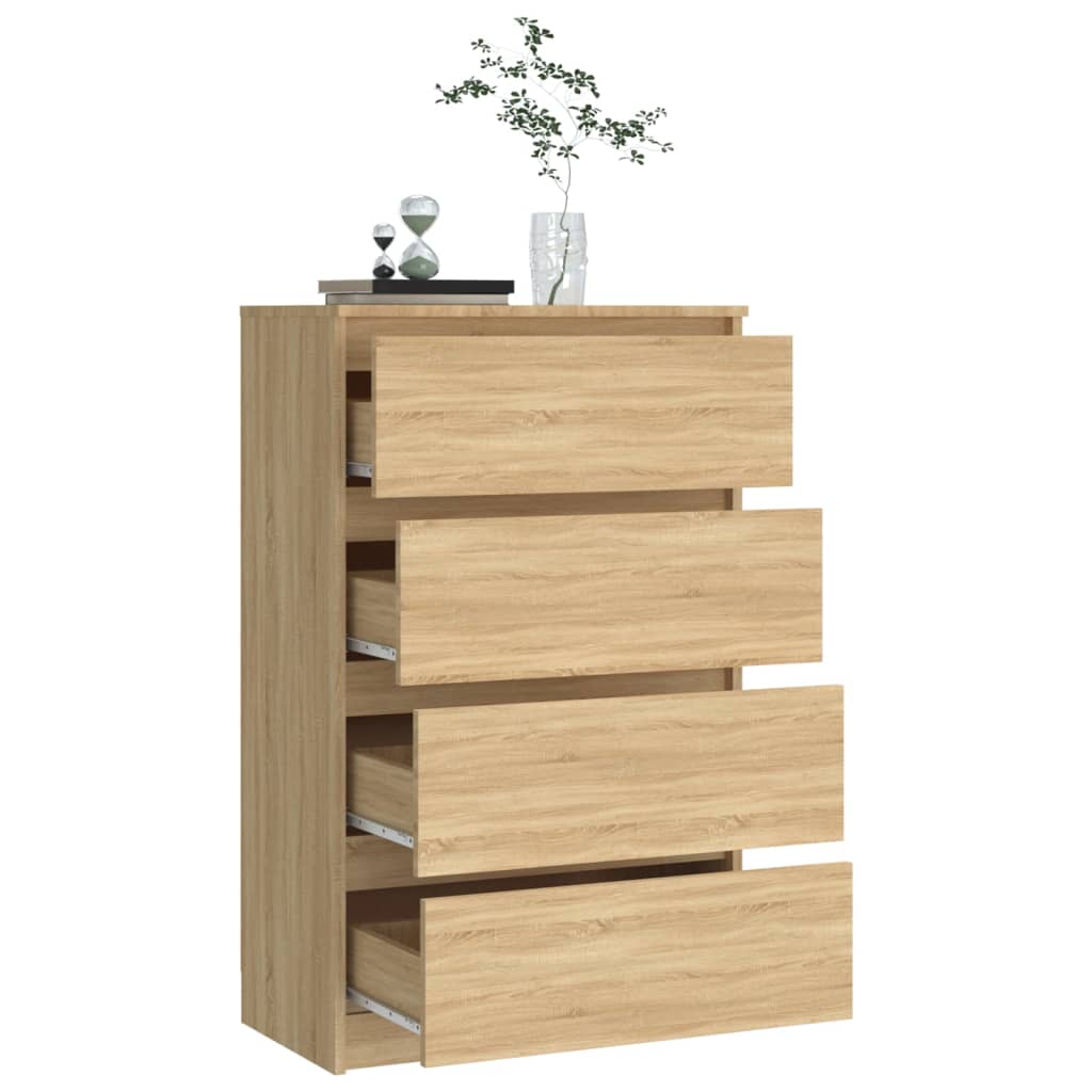 DCRAF Home Products Meuble de rangement en bois blanc et chêne sonoma 60 x  29,5 x 90 cm : : Cuisine et Maison