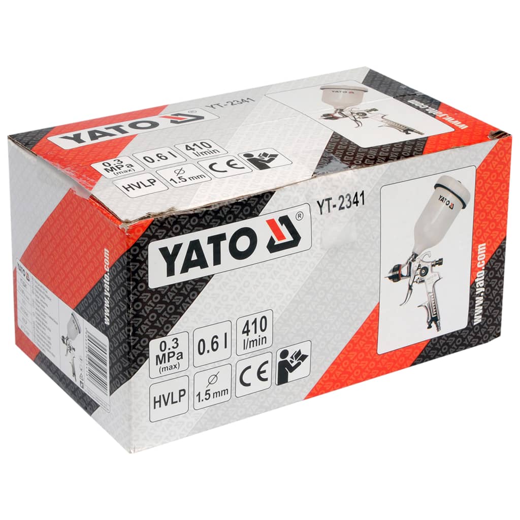 YATO Pistolet de pulvérisation avec réservoir 600 ml 1,5 mm