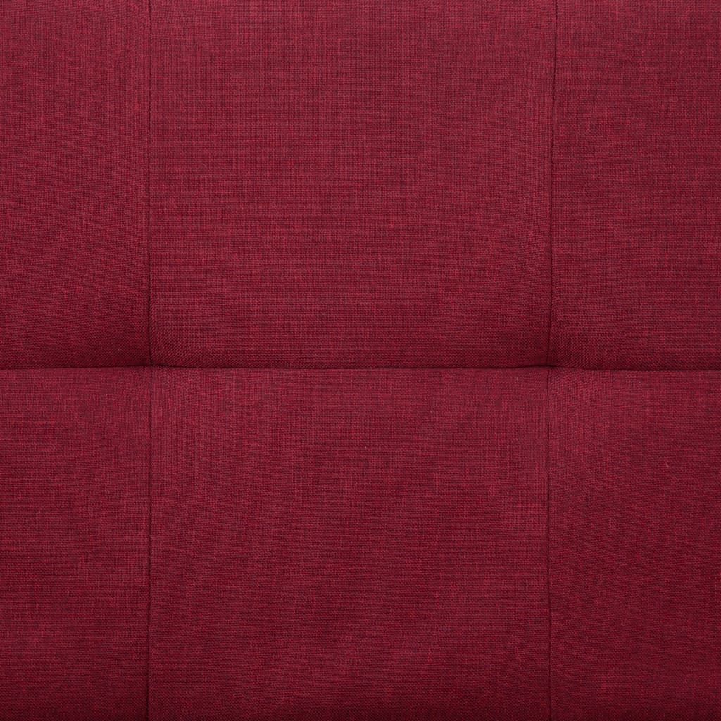 vidaXL Canapé-lit avec deux oreillers Rouge bordeaux Polyester