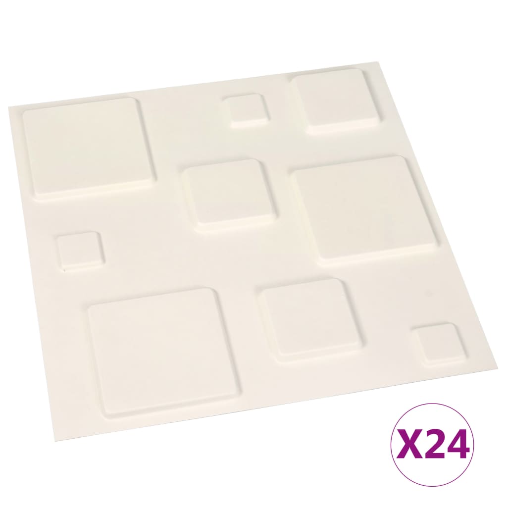vidaXL Panneaux muraux 3D 24 pcs 0,5x0,5 m 6 m²