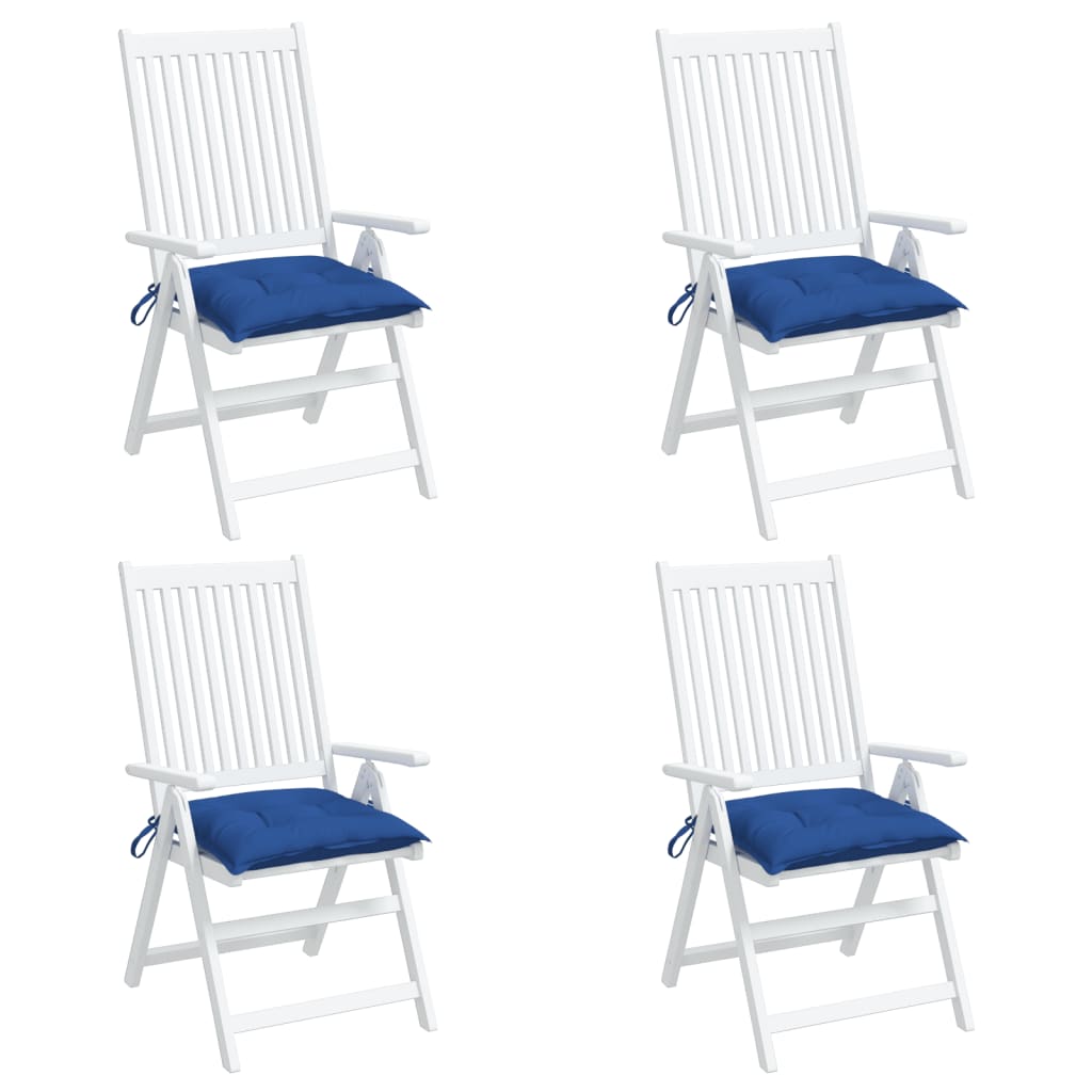 vidaXL Coussins de chaise lot de 4 bleu 40x40x7 cm tissu oxford