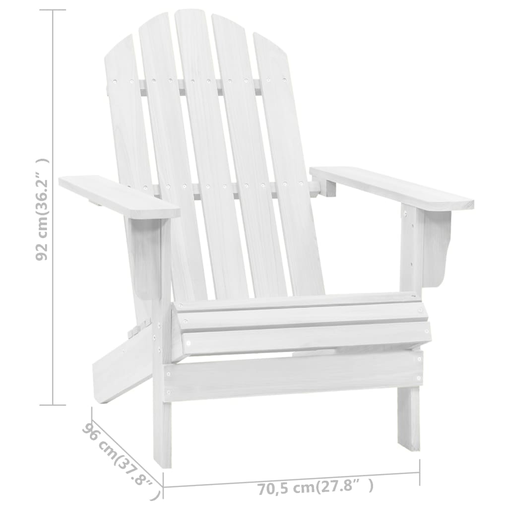 vidaXL Chaise de jardin bois blanc
