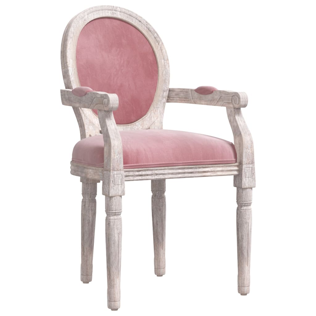 vidaXL Chaise de salle à manger rose 54x56x96,5 cm velours
