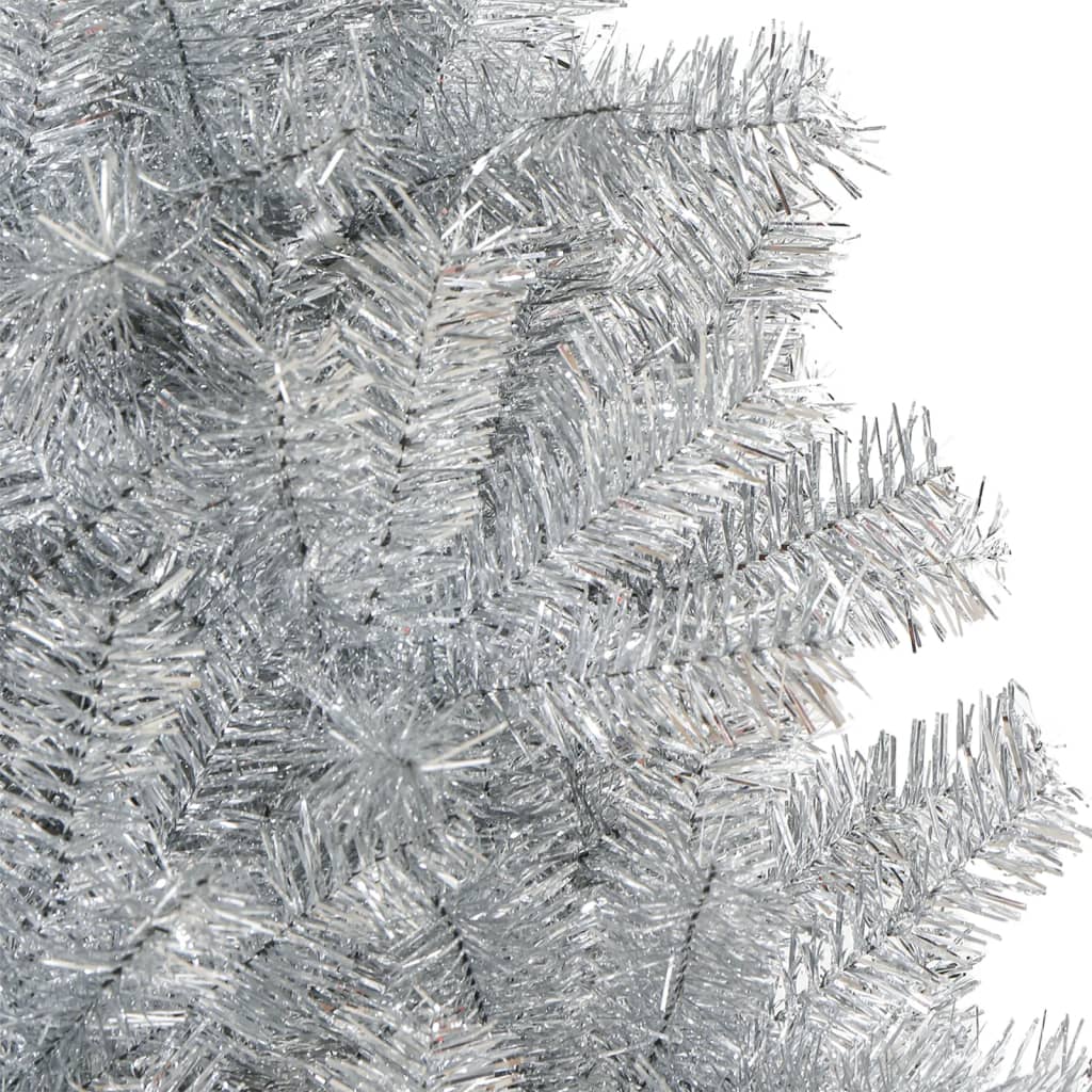 vidaXL Sapin de Noël artificiel avec support Argenté 150 cm PET