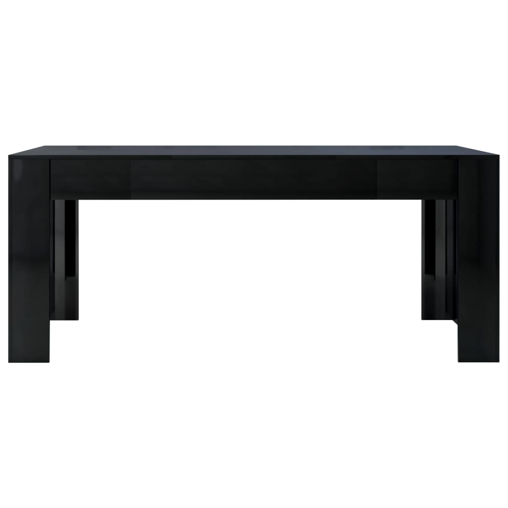 vidaXL Table de salle à manger Noir brillant 180x90x76 cm Aggloméré