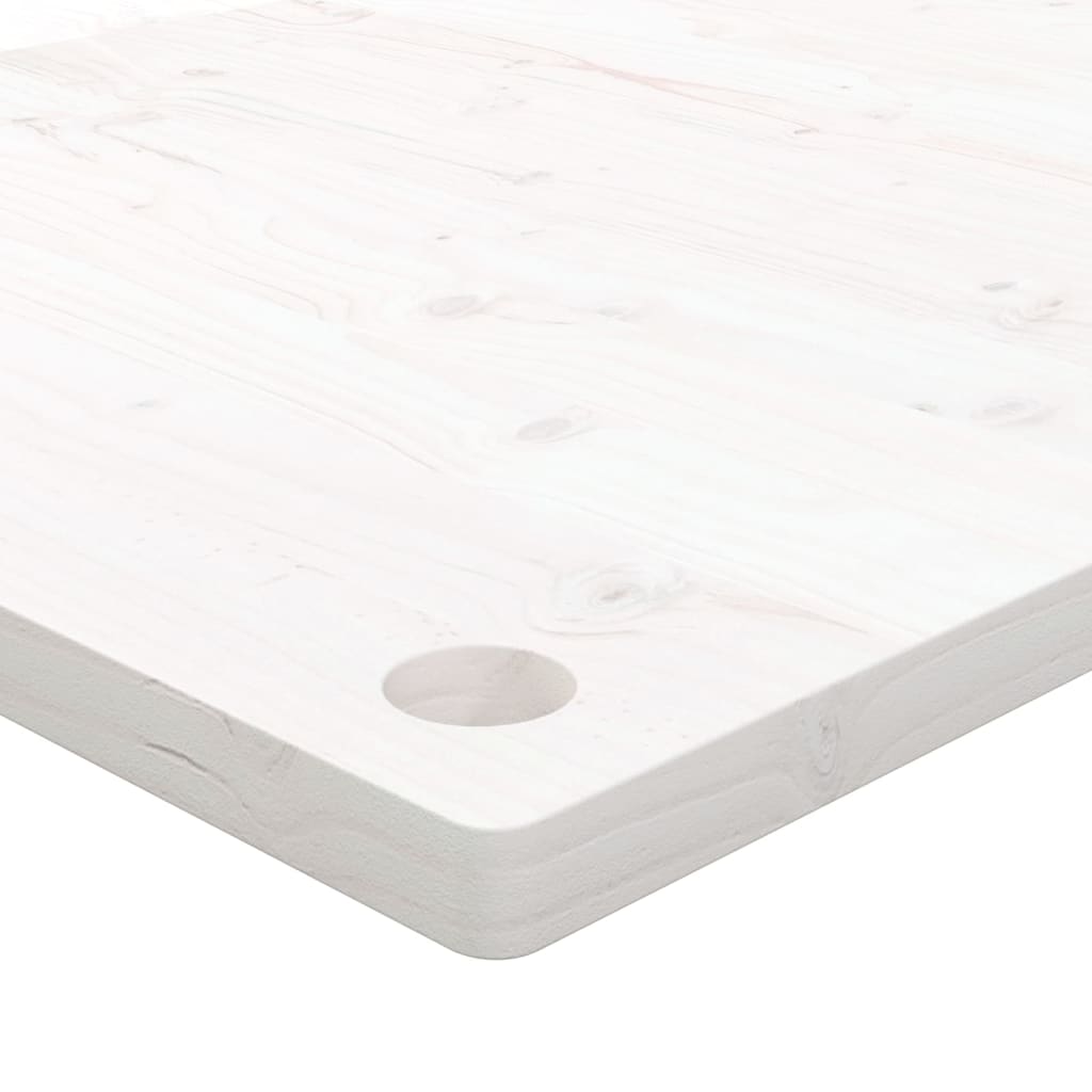 vidaXL Dessus de bureau blanc 100x50x2,5 cm bois massif de pin
