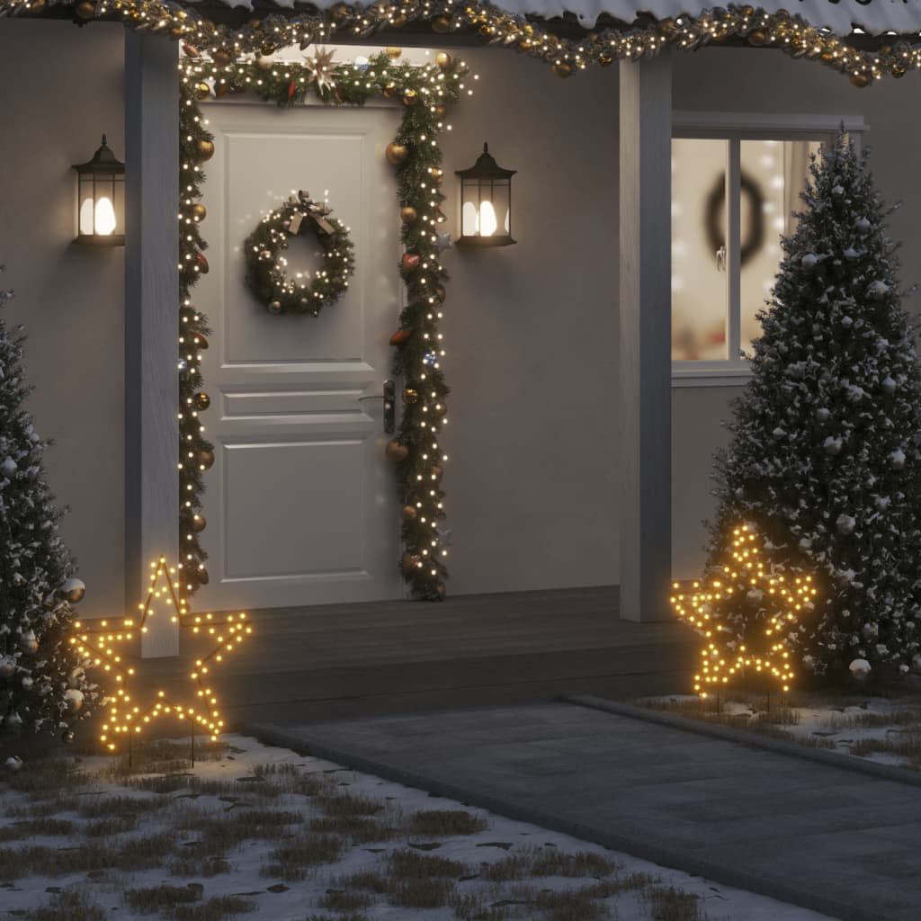 vidaXL Décoration lumineuse étoile de Noël avec piquets 80 LED 60 cm