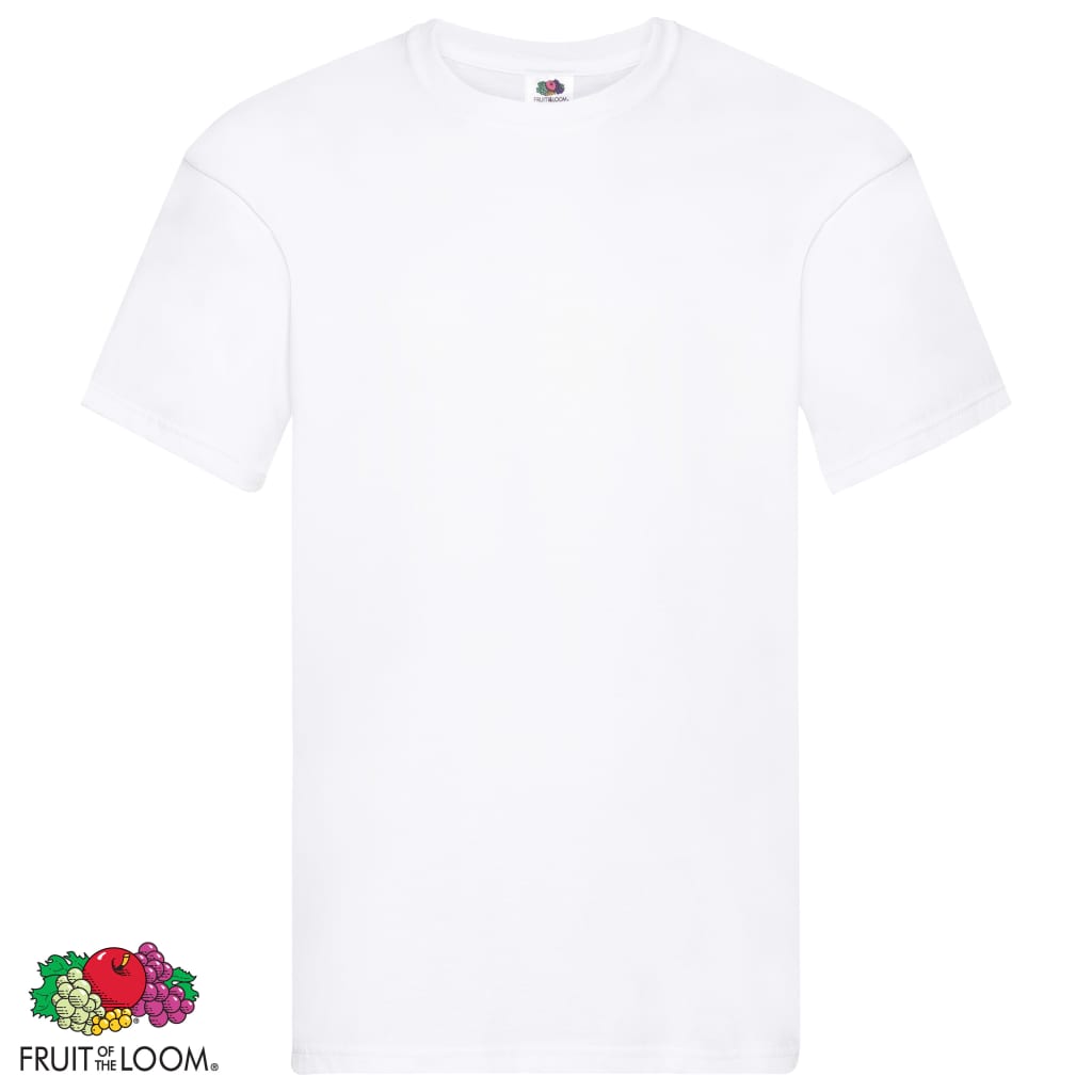 Fruit of the Loom T-shirts originaux 5 pcs Blanc 4XL Coton