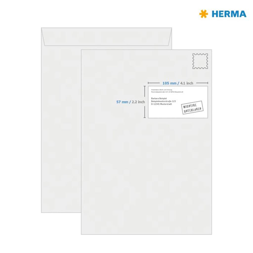 HERMA Étiquettes permanentes PREMIUM A4 105x57 mm 100 Feuilles