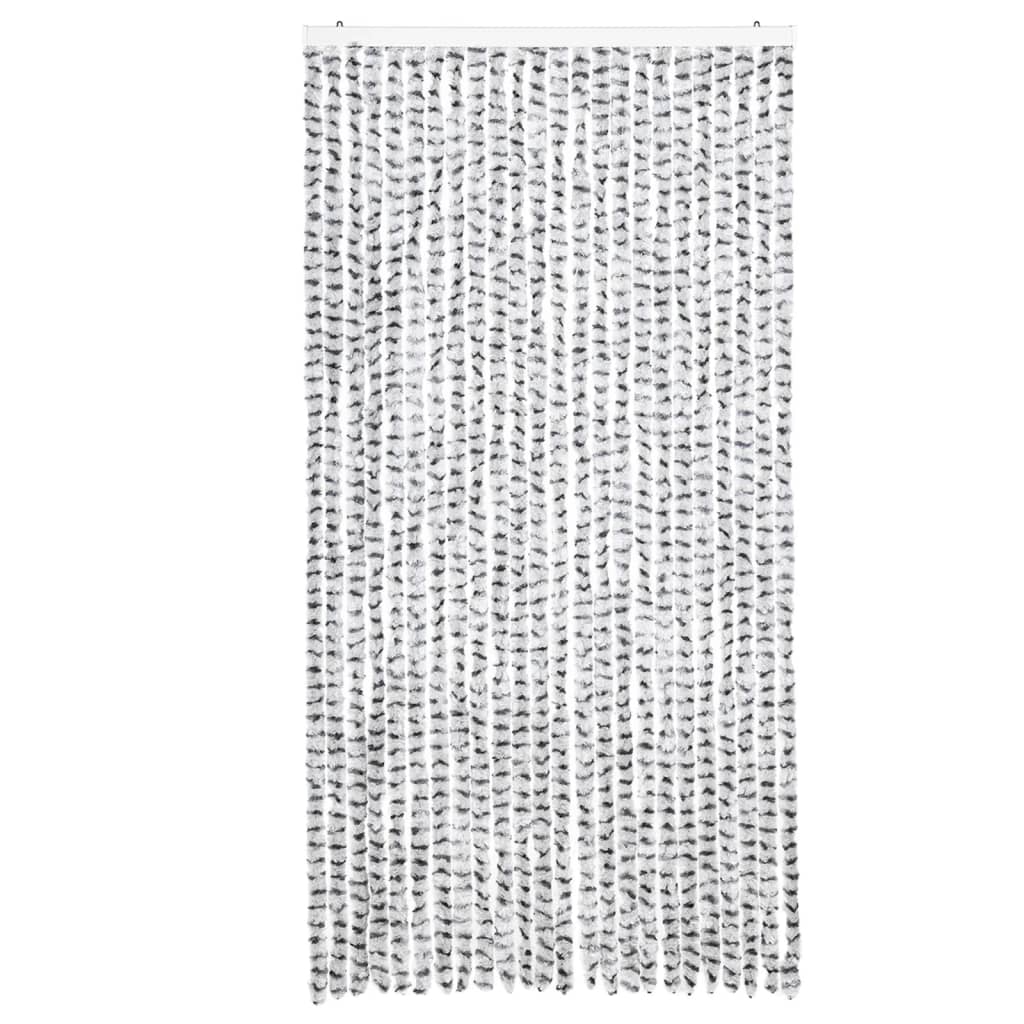 vidaXL Rideau anti-mouches gris clair et gris foncé 100x200cm chenille