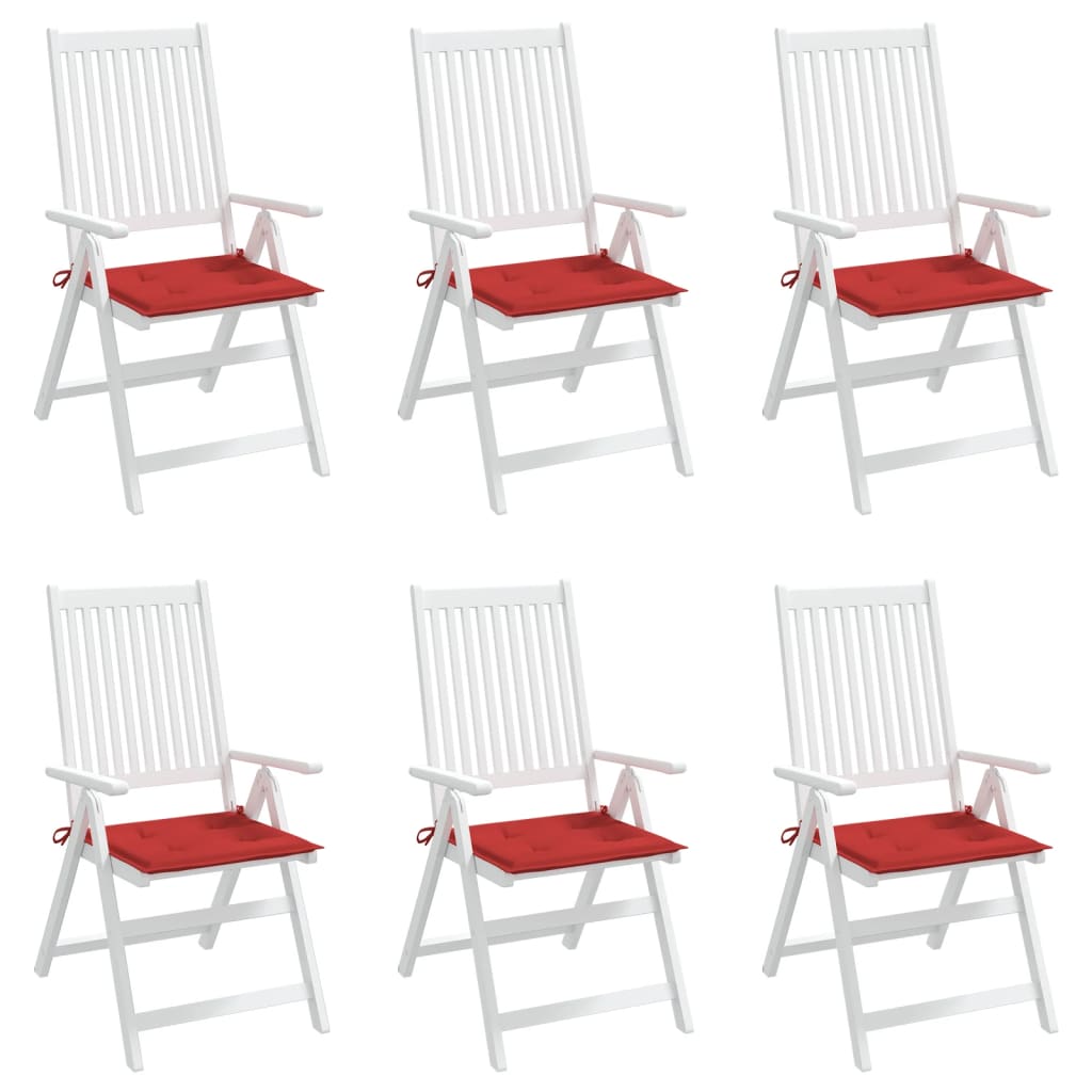 vidaXL Coussins de chaise jardin lot de 6 rouge 50x50x3cm tissu oxford