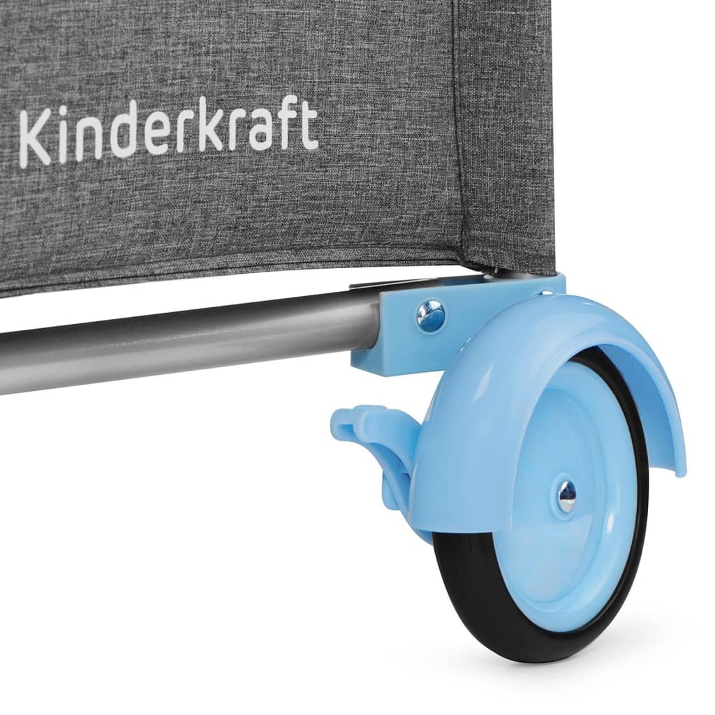 Kinderkraft Lit d'enfant de voyage JOY avec accessoires Bleu et gris
