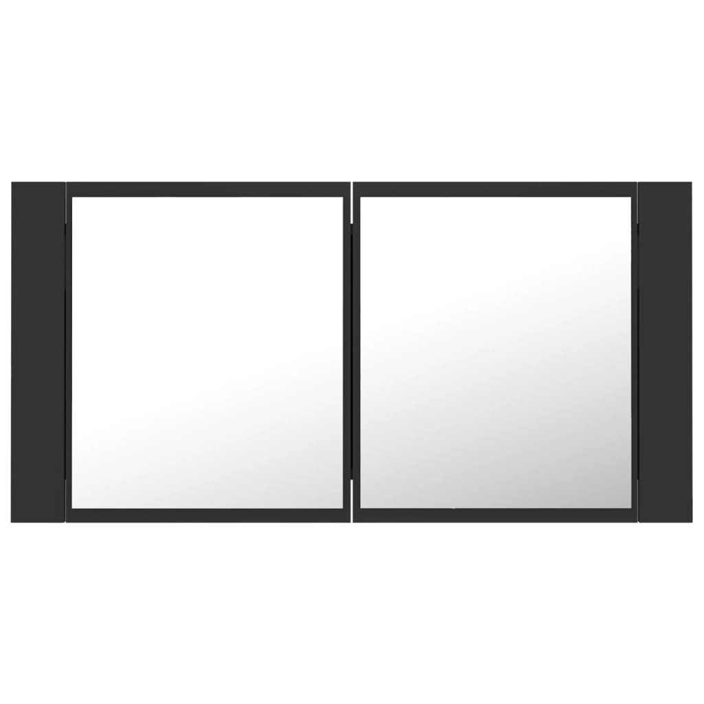 vidaXL Armoire de salle de bain à miroir LED Gris 90x12x45 Acrylique