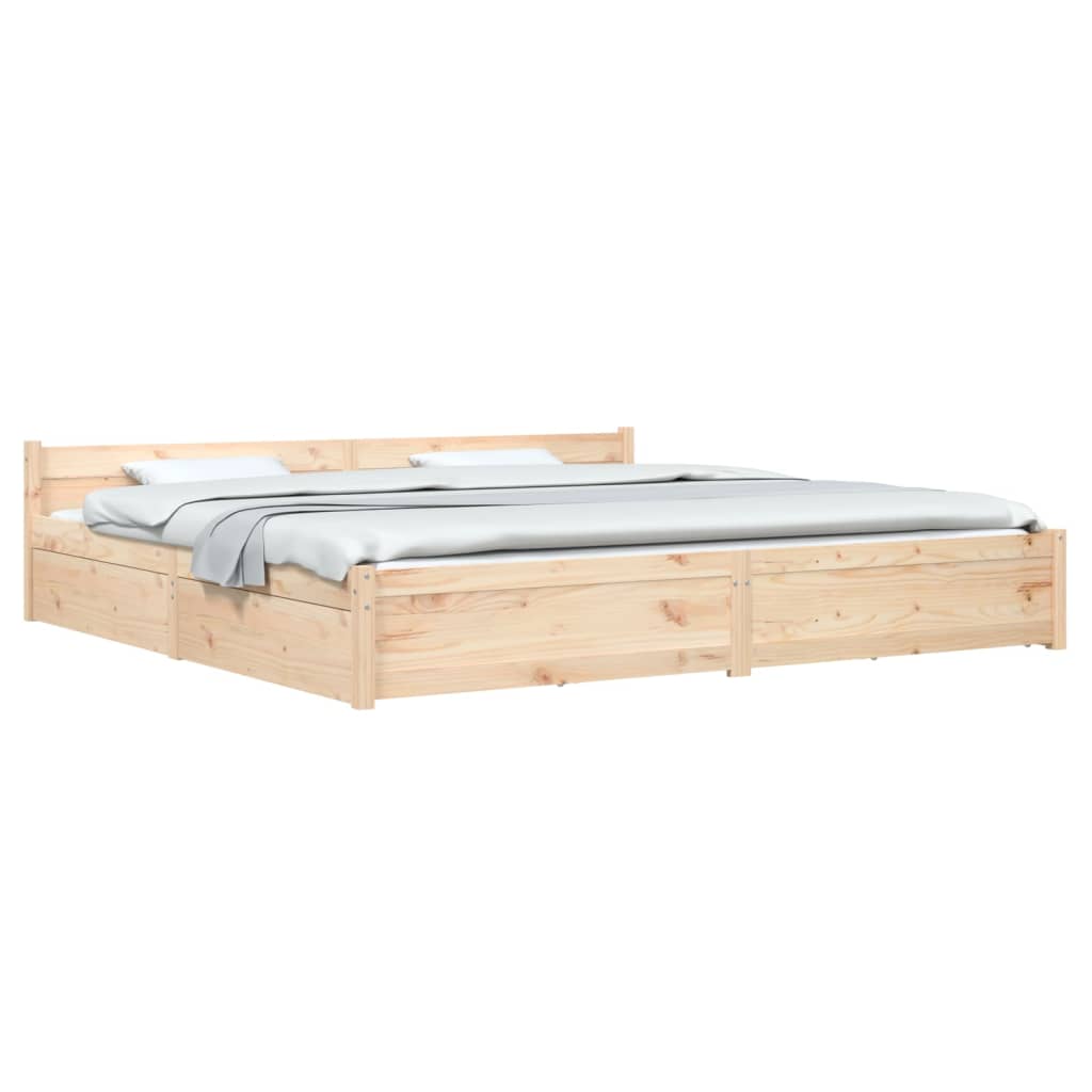 vidaXL Cadre de lit avec tiroirs 180x200 cm Super King