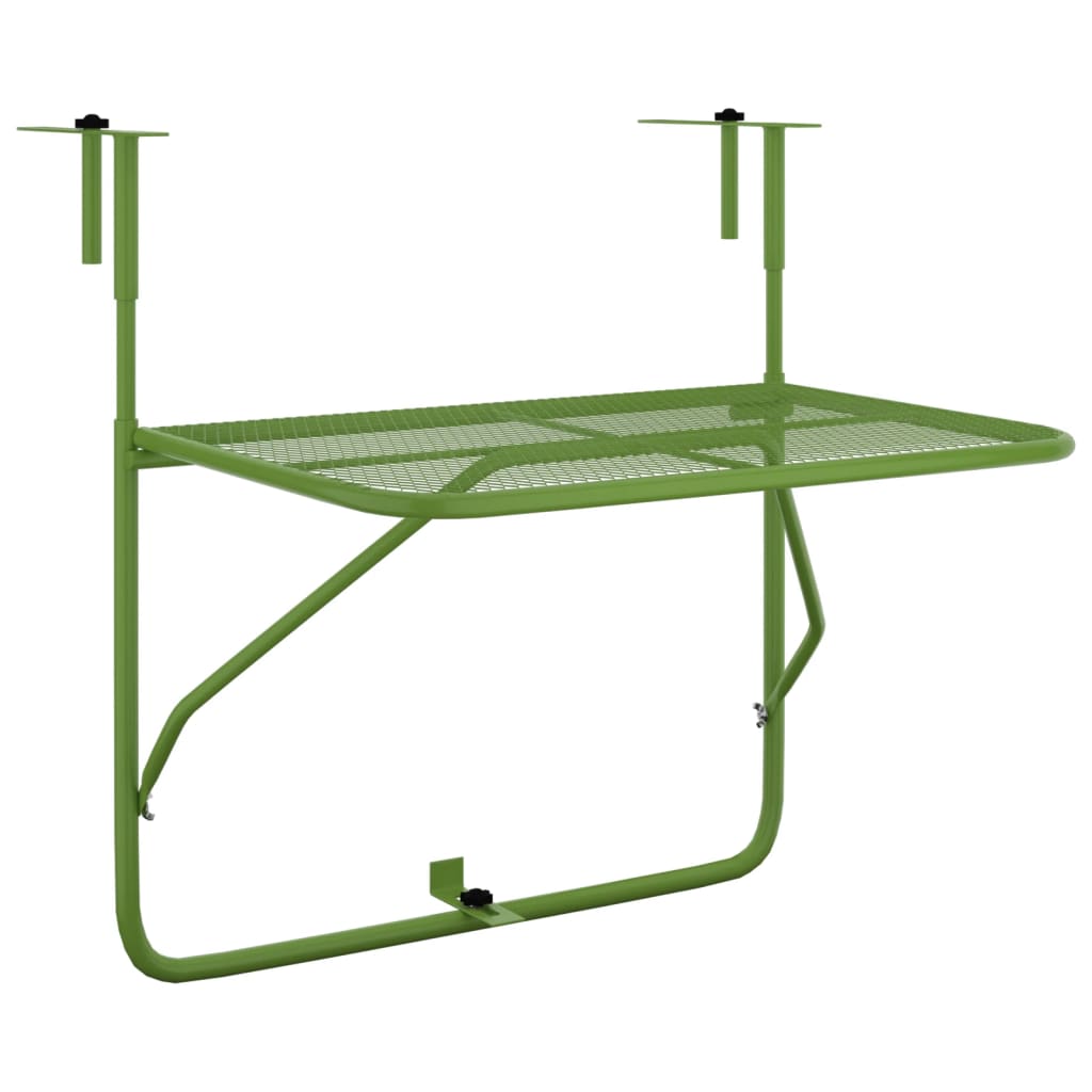 vidaXL Table de balcon Vert 60x40 cm Acier