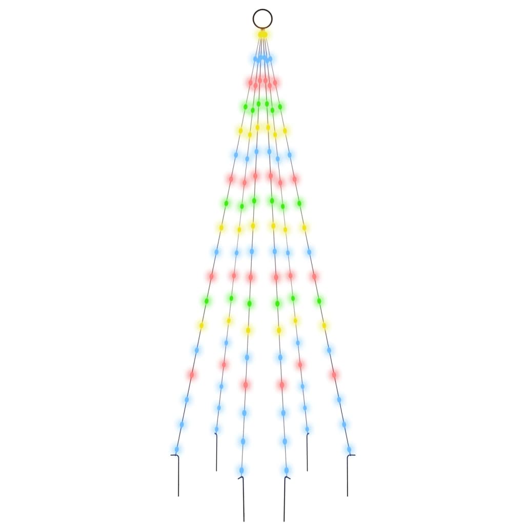 vidaXL Sapin de Noël sur mât de drapeau 108 LED Colorées 180 cm