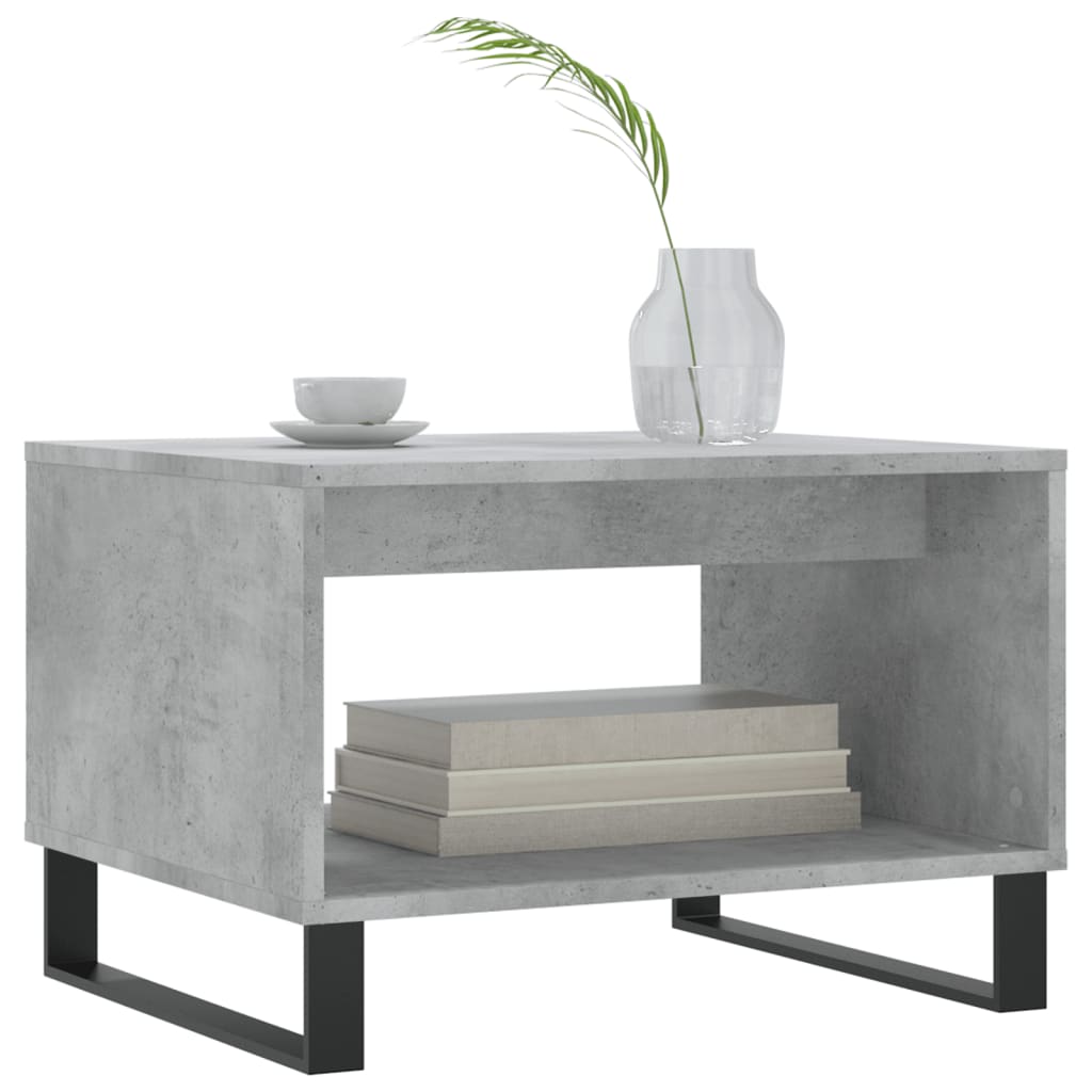 vidaXL Table basse gris béton 60x50x40 cm bois d'ingénierie