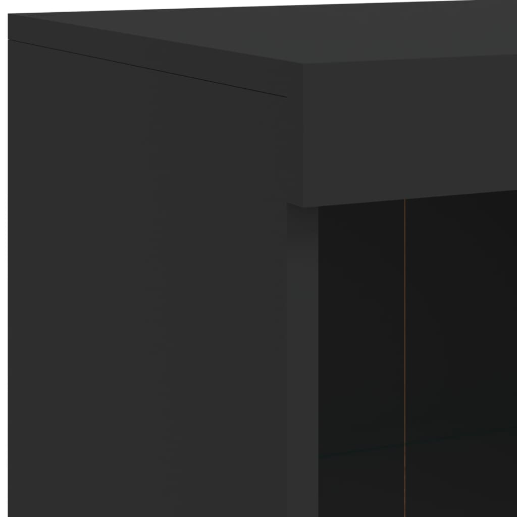 vidaXL Buffet avec lumières LED noir 81x37x100 cm