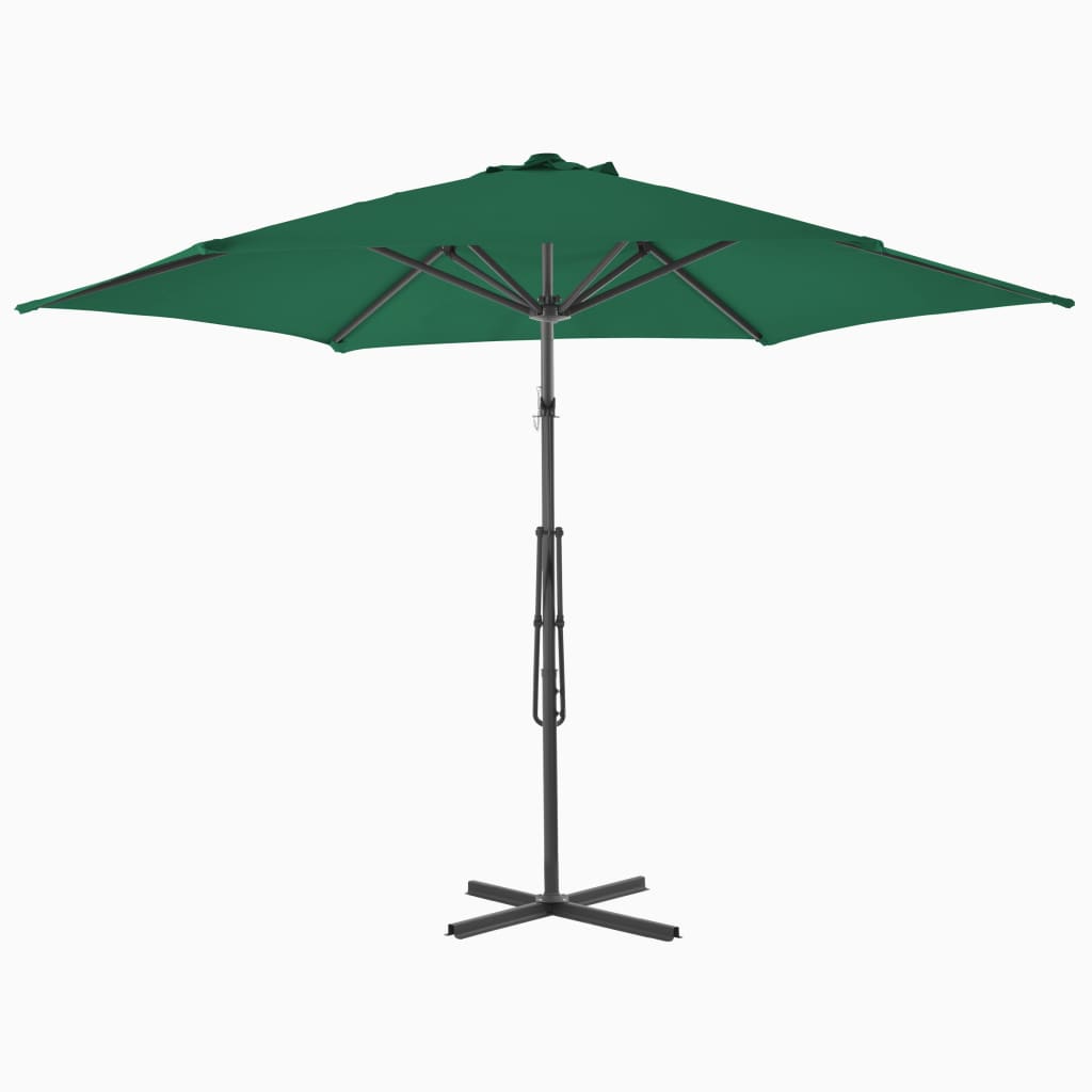 vidaXL Parasol d'extérieur avec mât en acier 300 cm Vert