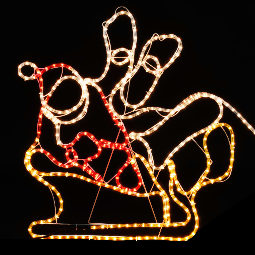 vidaXL Cordon lumineux de Noël 4 rennes et traîneau 1548 LED 500x80 cm