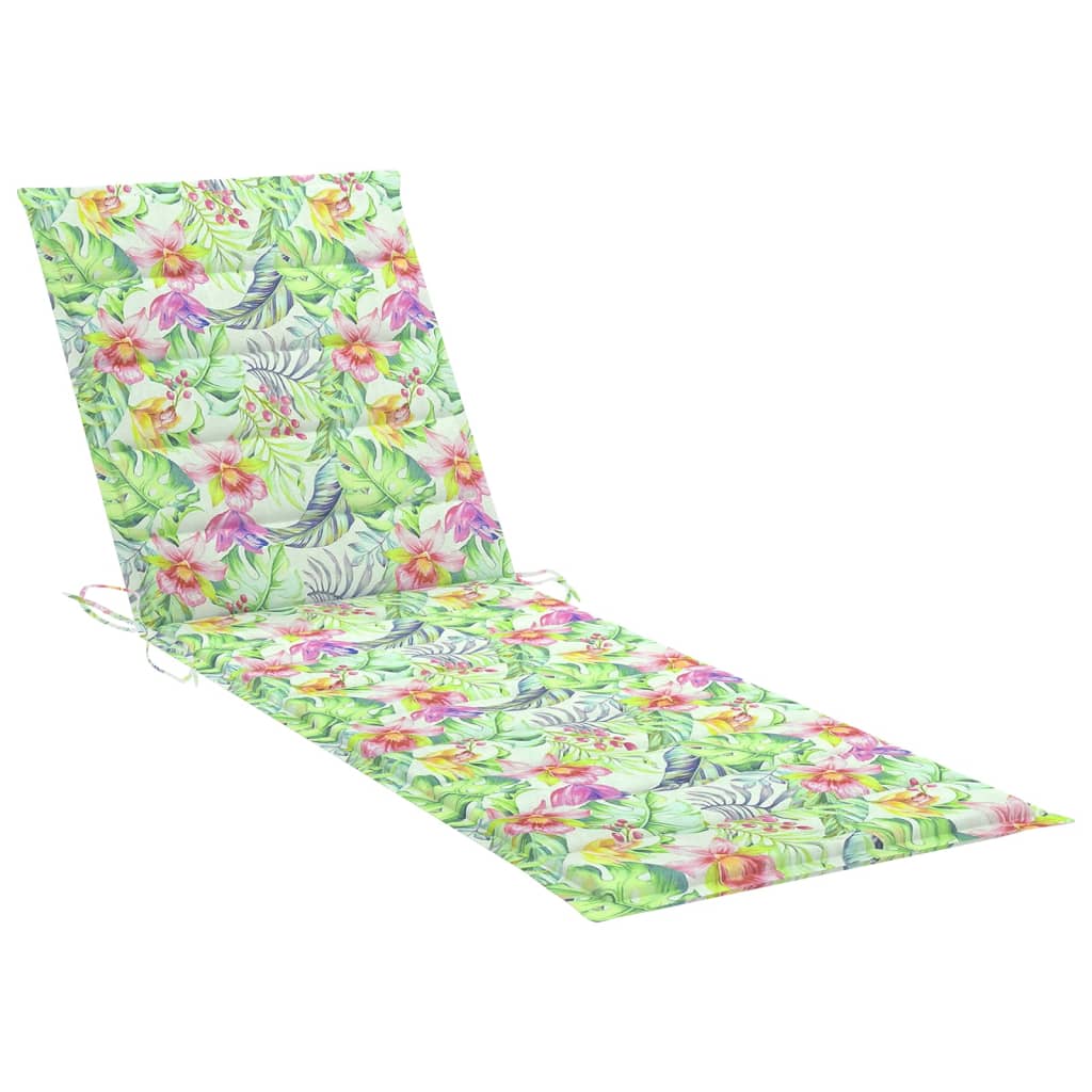 vidaXL Chaise longue double avec coussins motif feuilles Pin imprégné