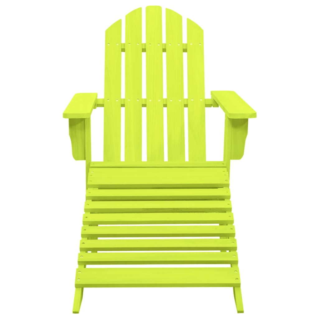 vidaXL Chaise de jardin Adirondack avec pouf bois de sapin solide vert