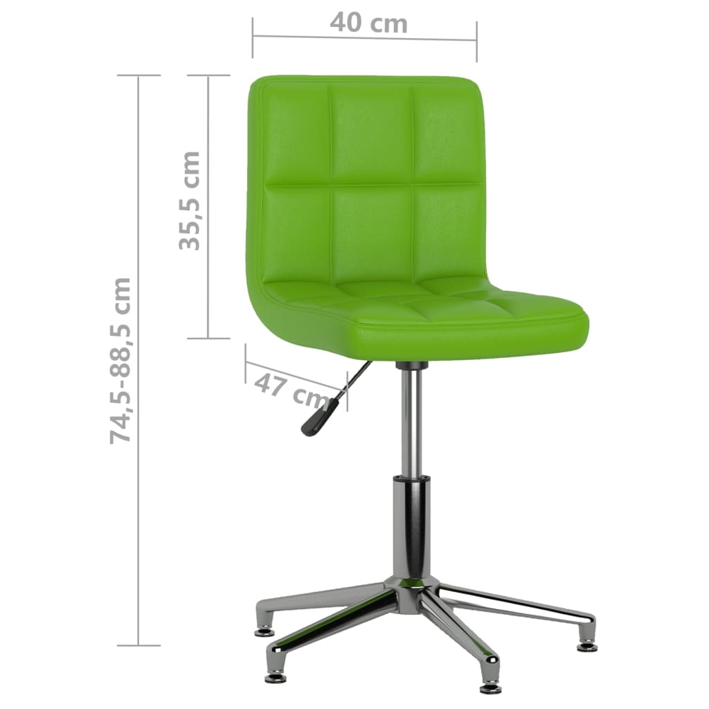 vidaXL Chaise de bureau pivotante Vert Similicuir